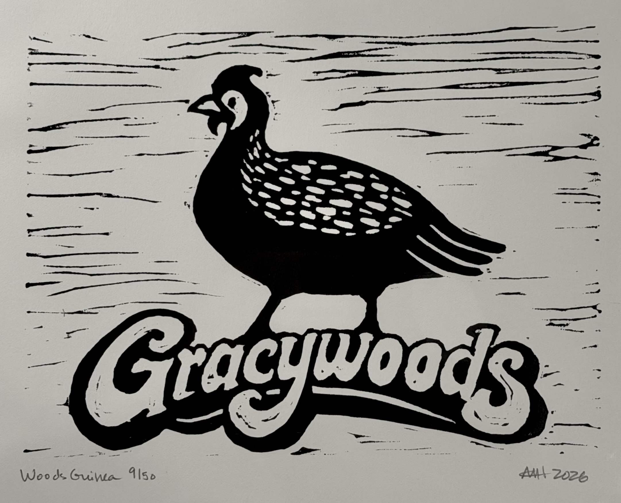 “Woods Guinea” Linocut Print