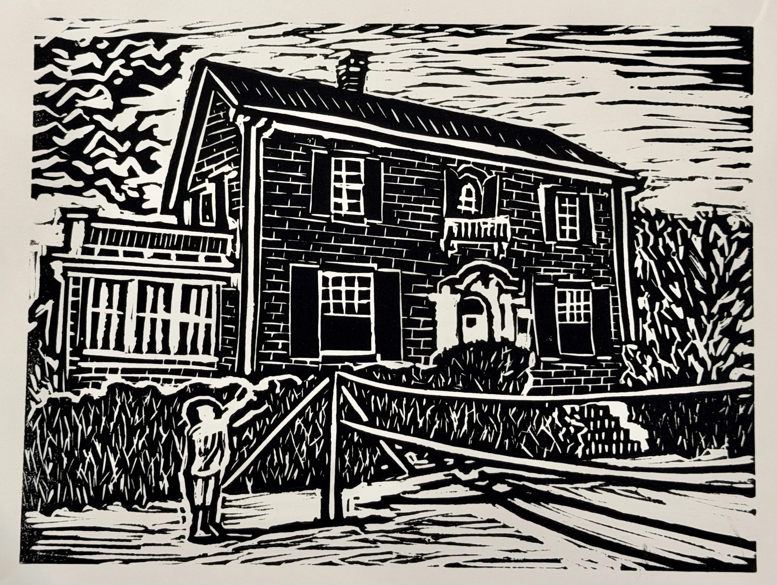 “Aunt Bobbie’s” Linocut Print