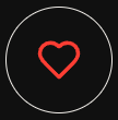 Red heart icon inside a white circle on a black background.
