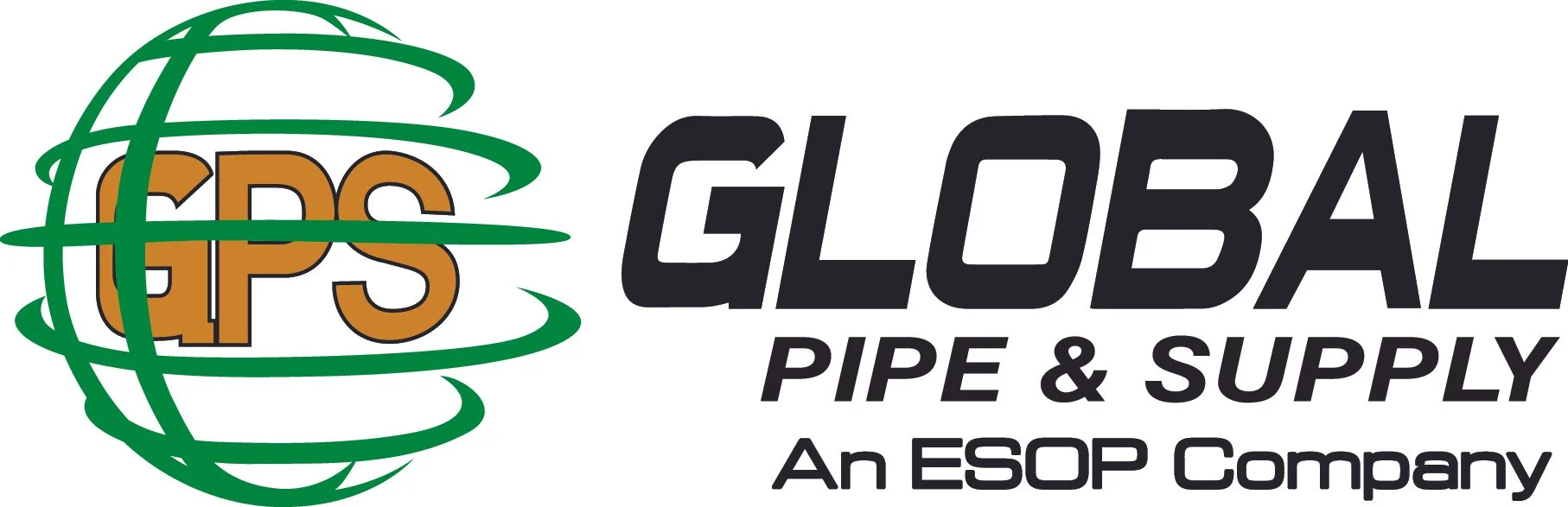 Logo for Global Pipe & Supply, featuring the company name and a globe design with green and orange colors.
