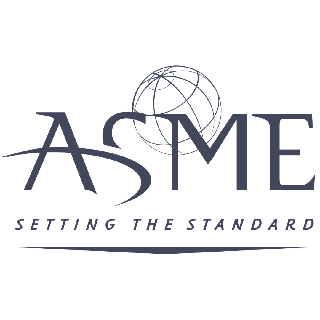 Logo for ASME with a globe illustration and the motto 'Setting the Standard'.