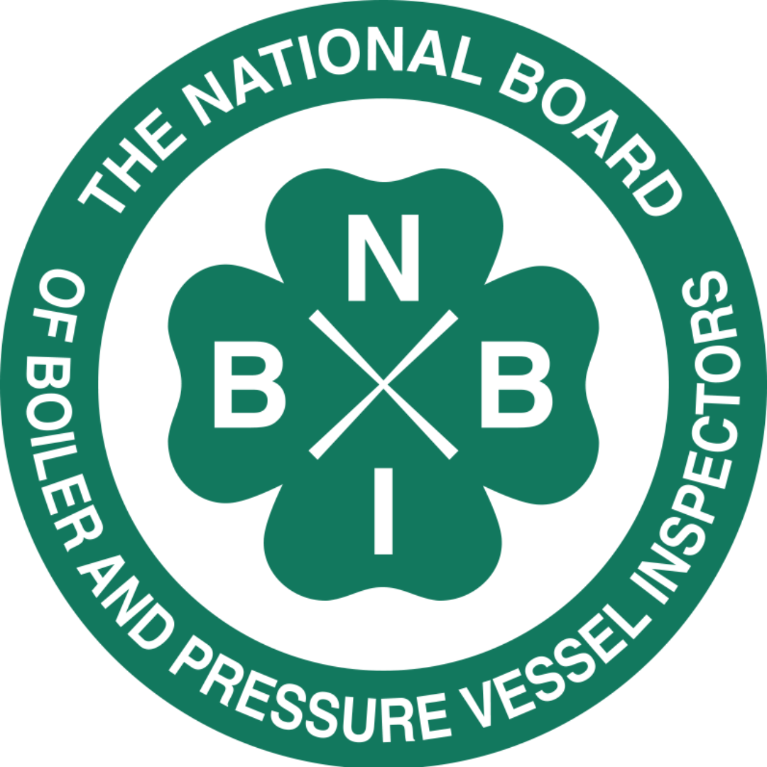 The National Board of Boiler and Pressure Vessel Inspectors logo featuring a green four-leaf clover with letters B, B, N, and I, encircled by the organization's name.