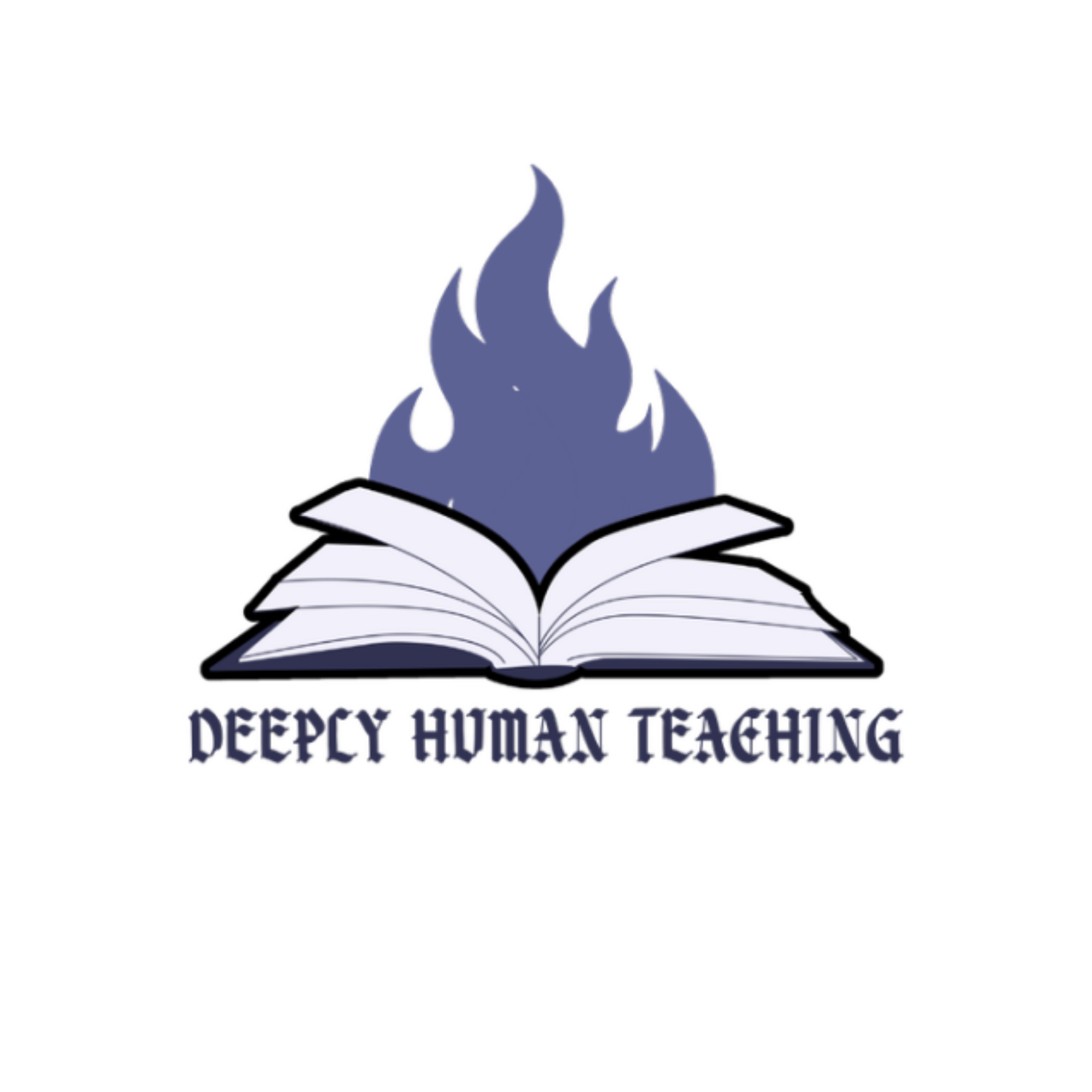 Logo for Deepcy Human Teaching featuring an open book and a flame with the text "Deepcy Human Teaching".