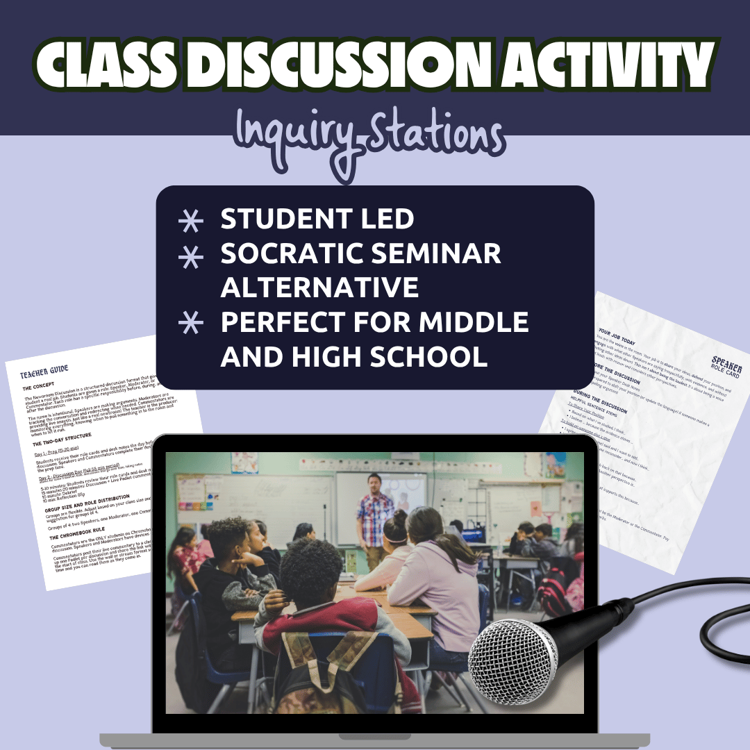 Class Discussion Activity | Socratic Seminar Alternative | Any Subject