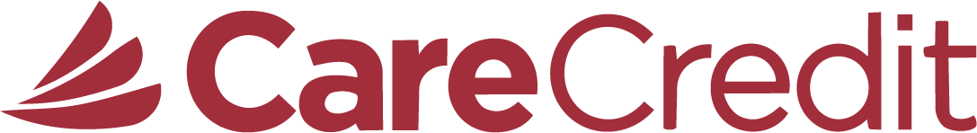 CareCredit logo with stylized red and maroon design.