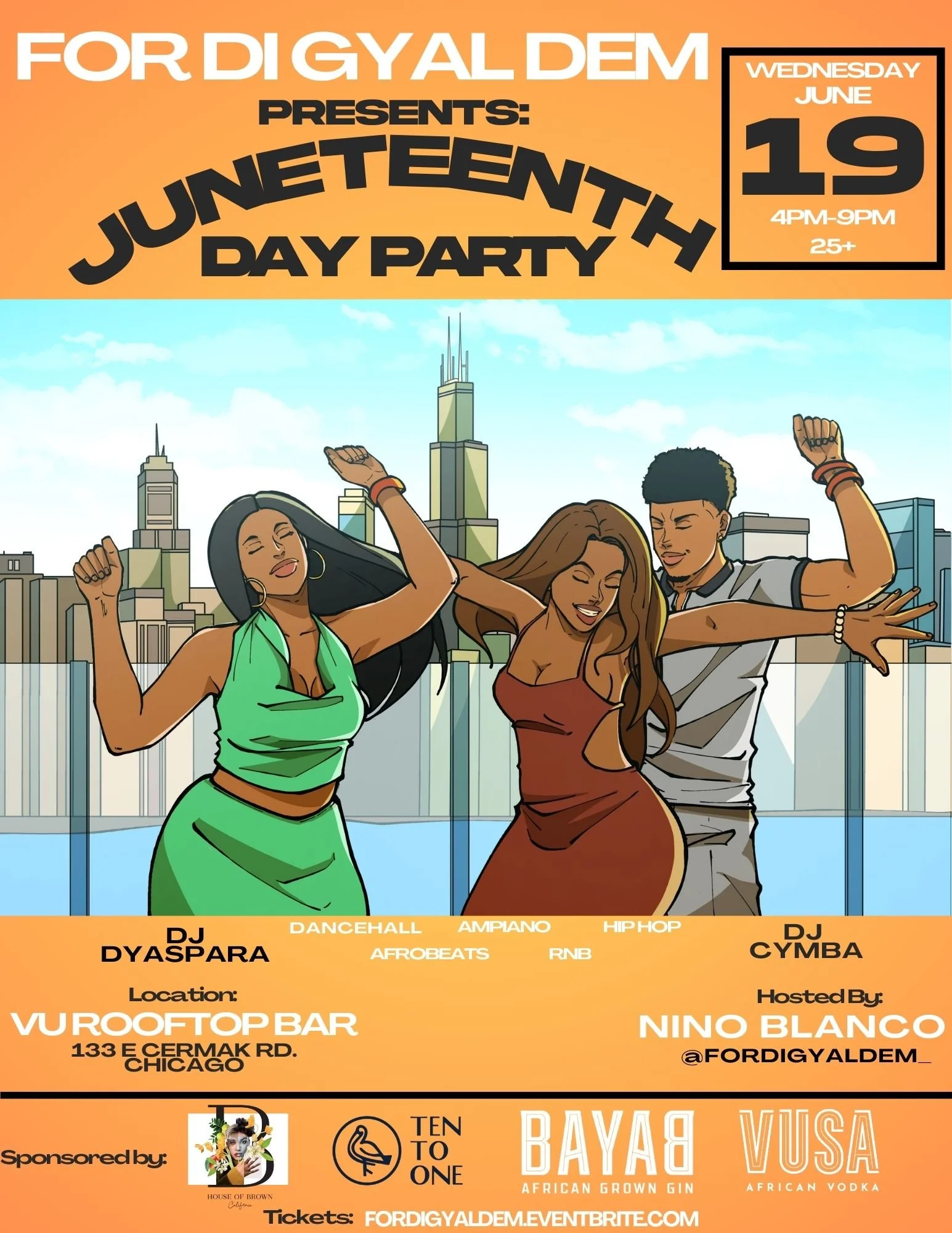 Juneteenth Day Party  Flyer presented by Fordigyaldem