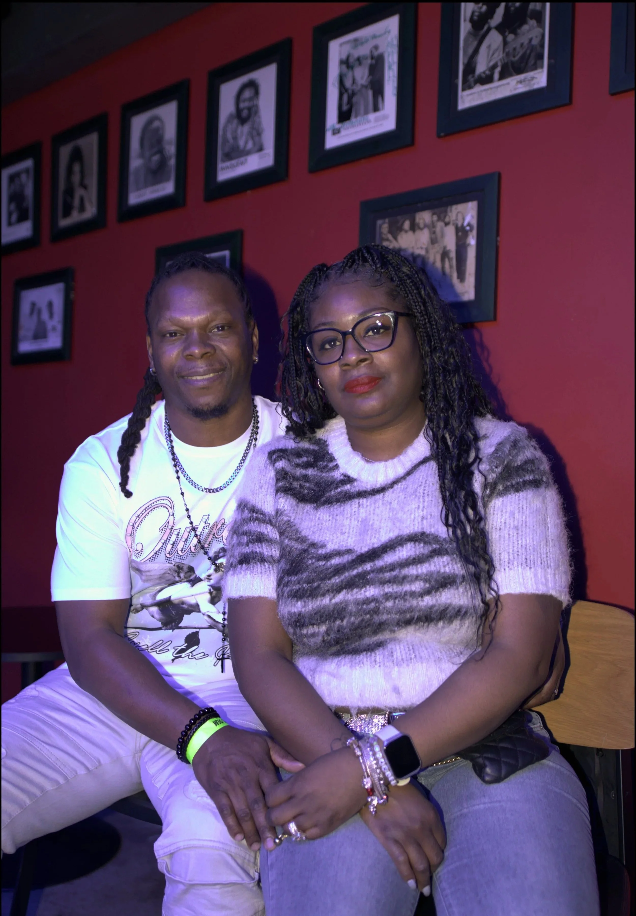 Couple sitting at the bar table 