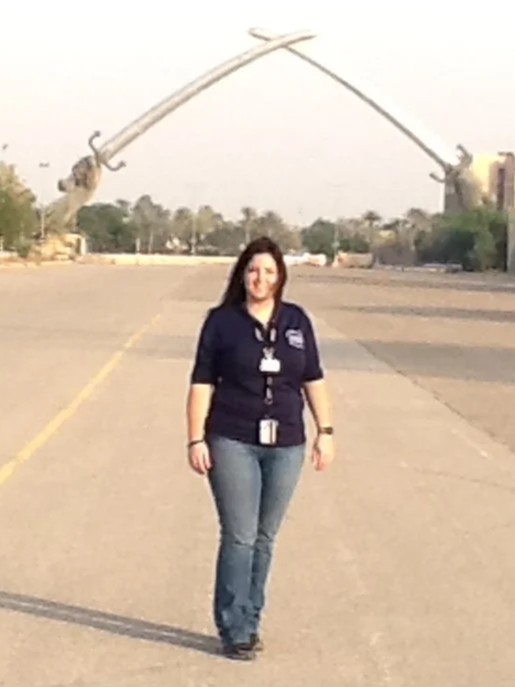 Lydia at Iraq Parade Grounds