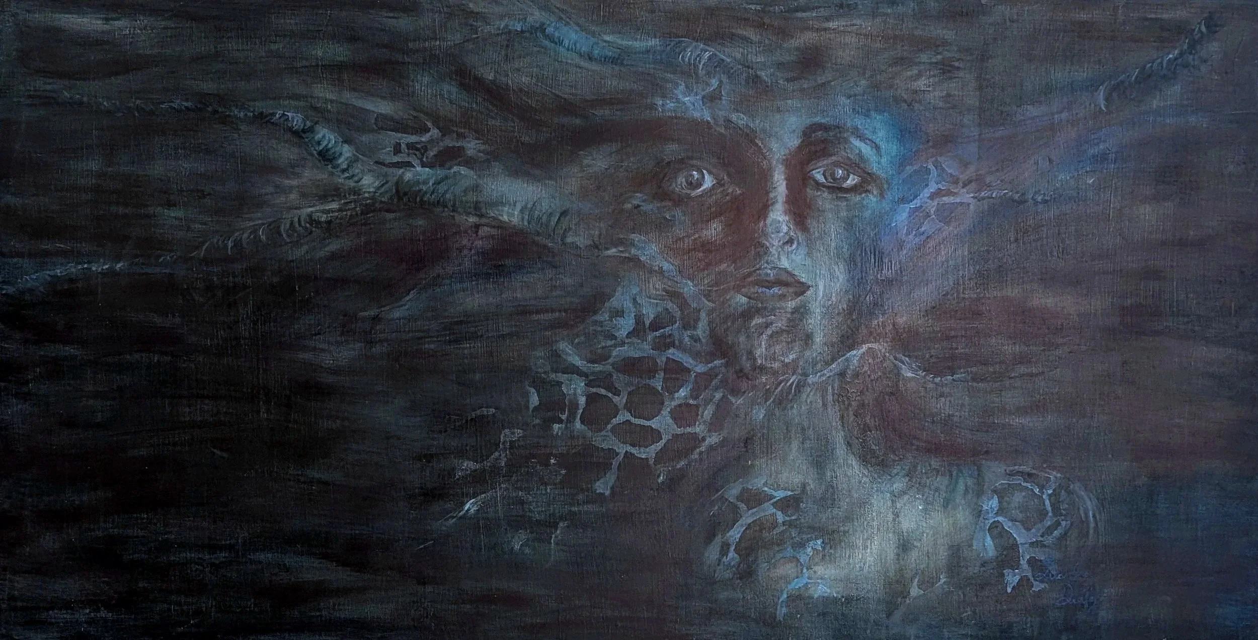 "Beneath the Surface"
24x63
Acrylic on Wood
