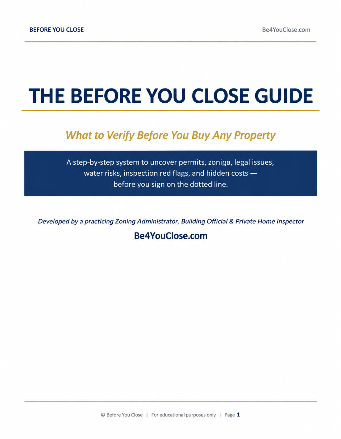 The Before You Close Guide