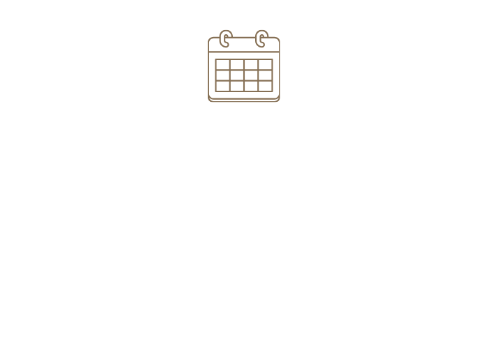 A minimal illustration of a calendar icon at the top center.