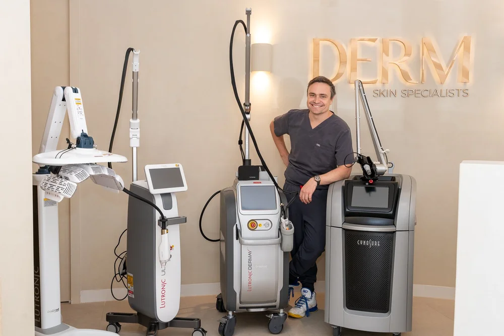 Dr Mitch Robinson, specialist dermatologist, in the laser suite at DERM Skin Specialists, Mount Gravatt