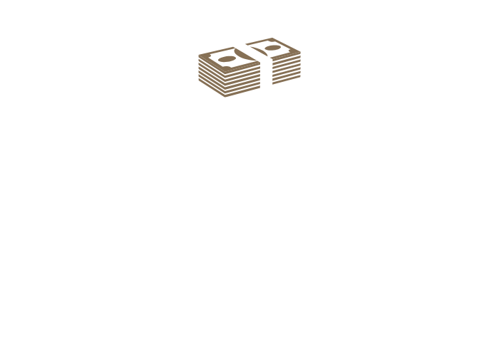 Icon of stacked dollar bills.