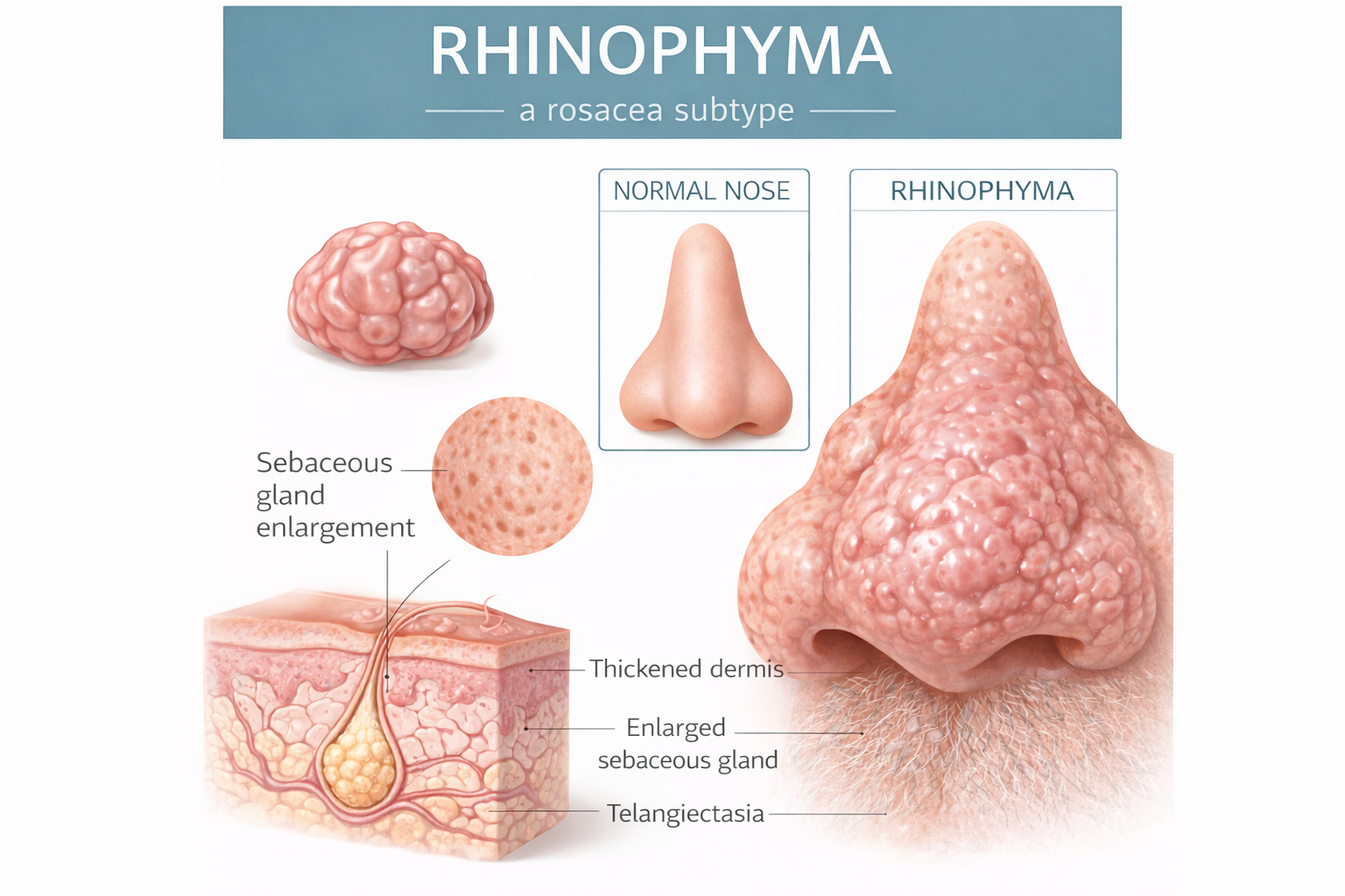 rhinophyma is a rosacea subtype
