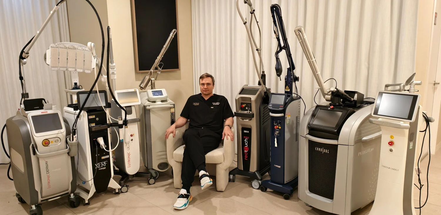 Dr Mitch Robinson, specialist dermatologist, in the laser suite at DERM Skin Specialists, Mount Gravatt, for Gold Coast patients