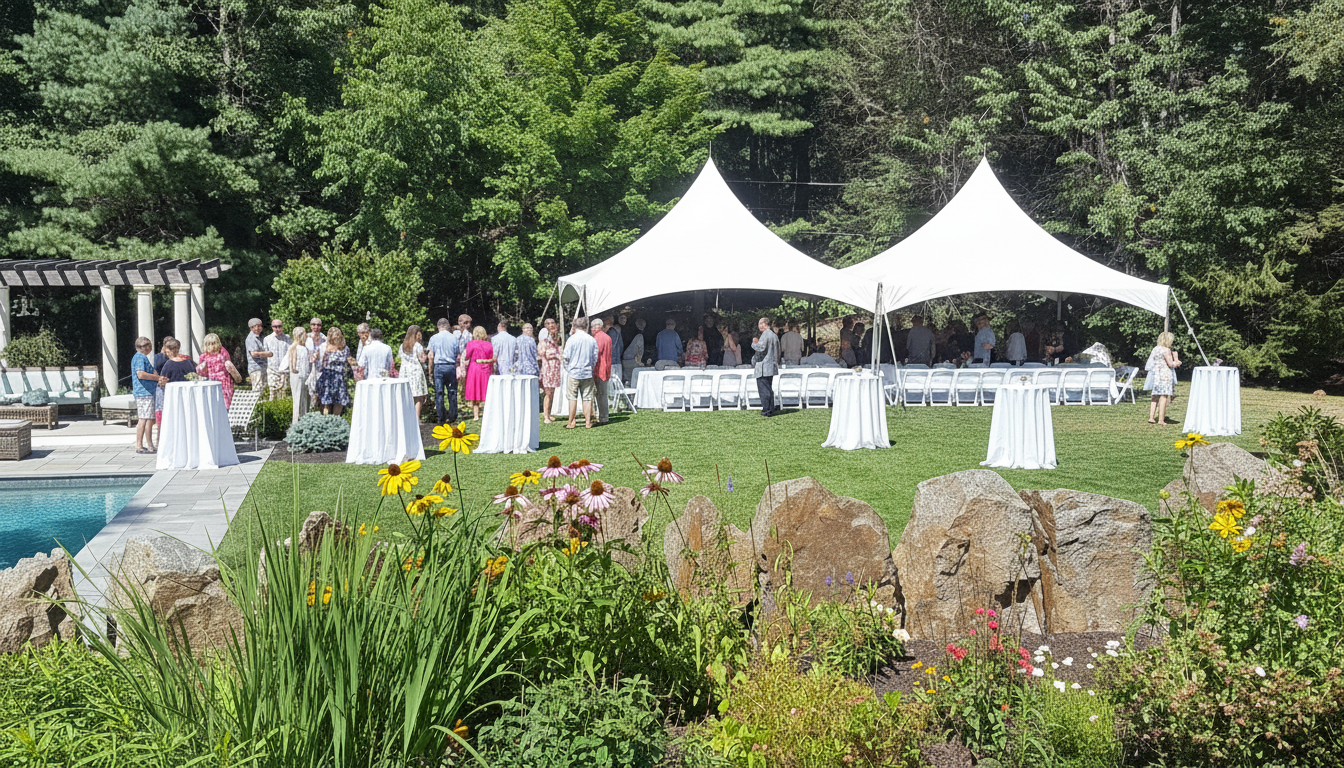 Fancy tent display at an upscale event
