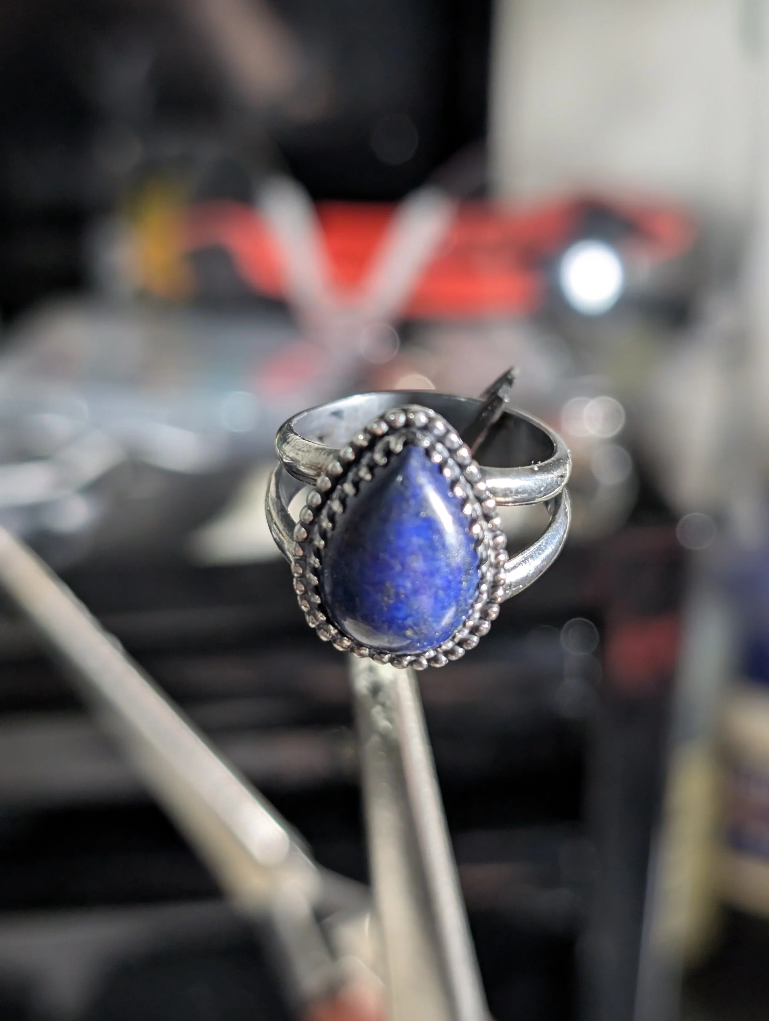 Blue and Silver Ring