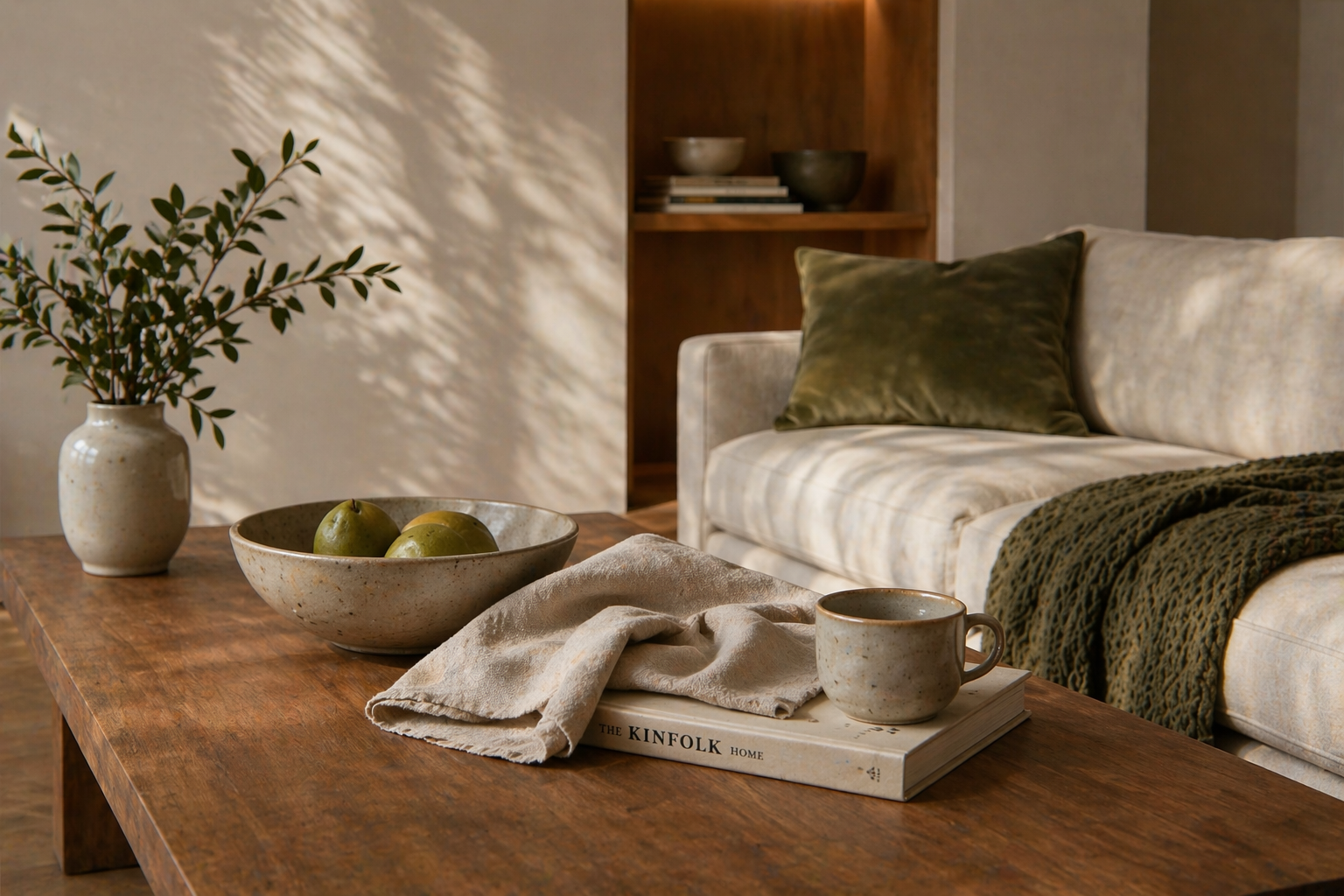 Cozy therapy couch setup in an Orlando, Florida counseling office