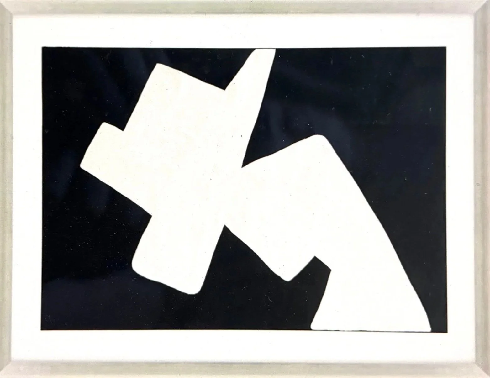Statement piece! Black and White Contemporary Abstract Art, Matted and Framed 56 x 42