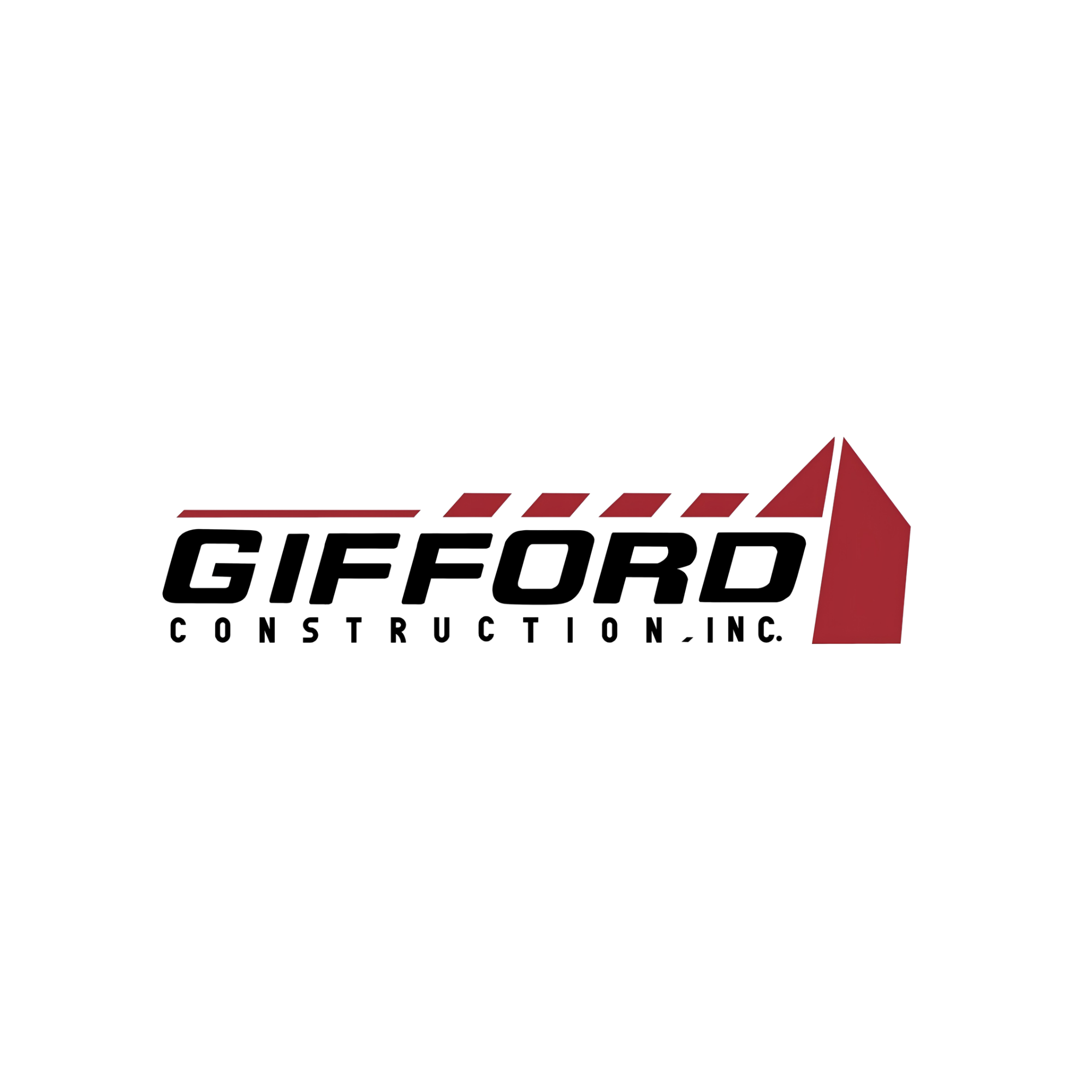 Logo of Shefford Construction with a red triangular shape and black text.