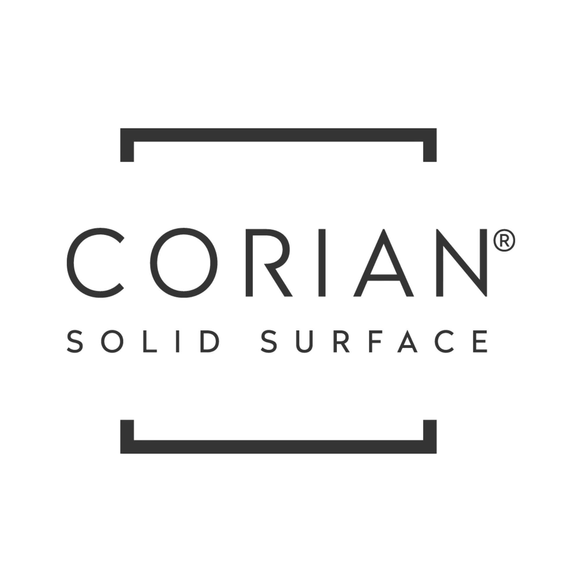 Corian solid surface countertop and backsplash with black background