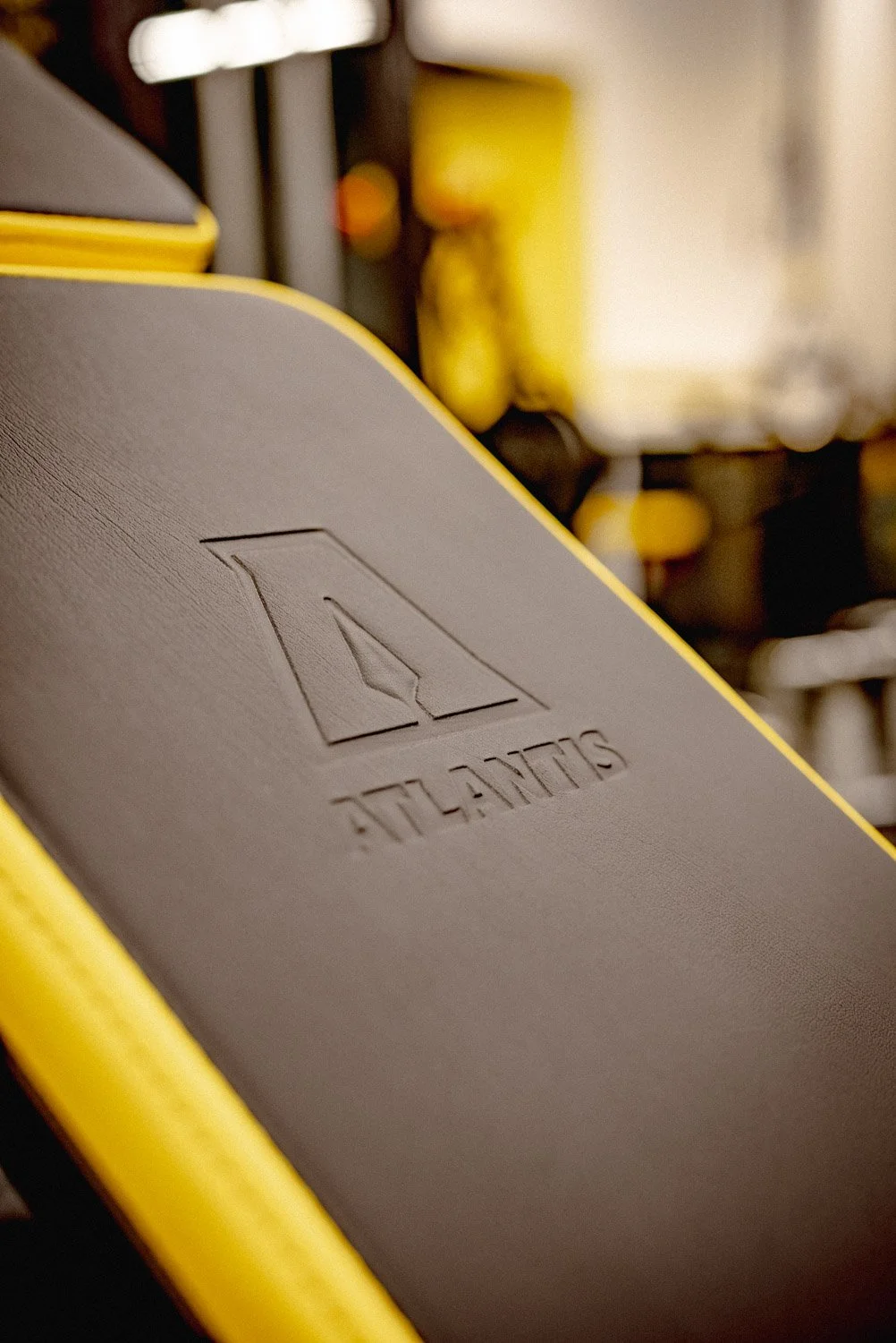 High-end Atlantis workout bench in a custom-designed luxury home gym space