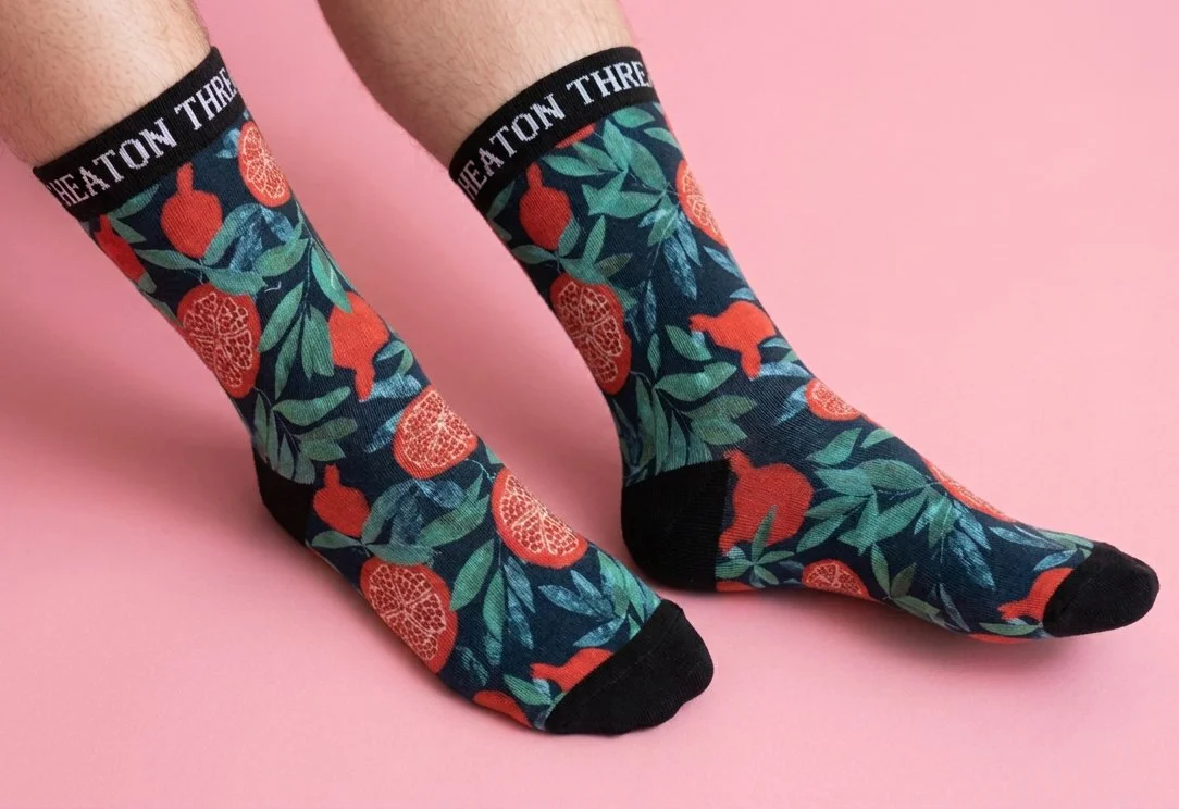Business socks with vibrant digital print