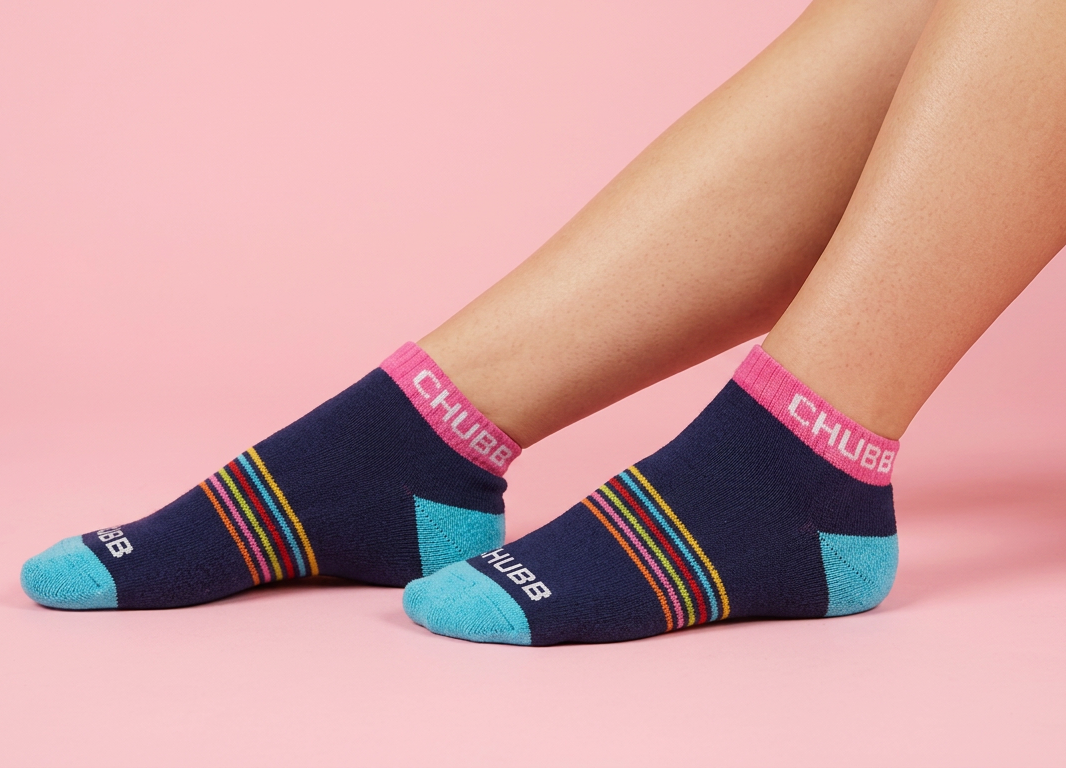 Custom sports anklet socks with branded foot and welt