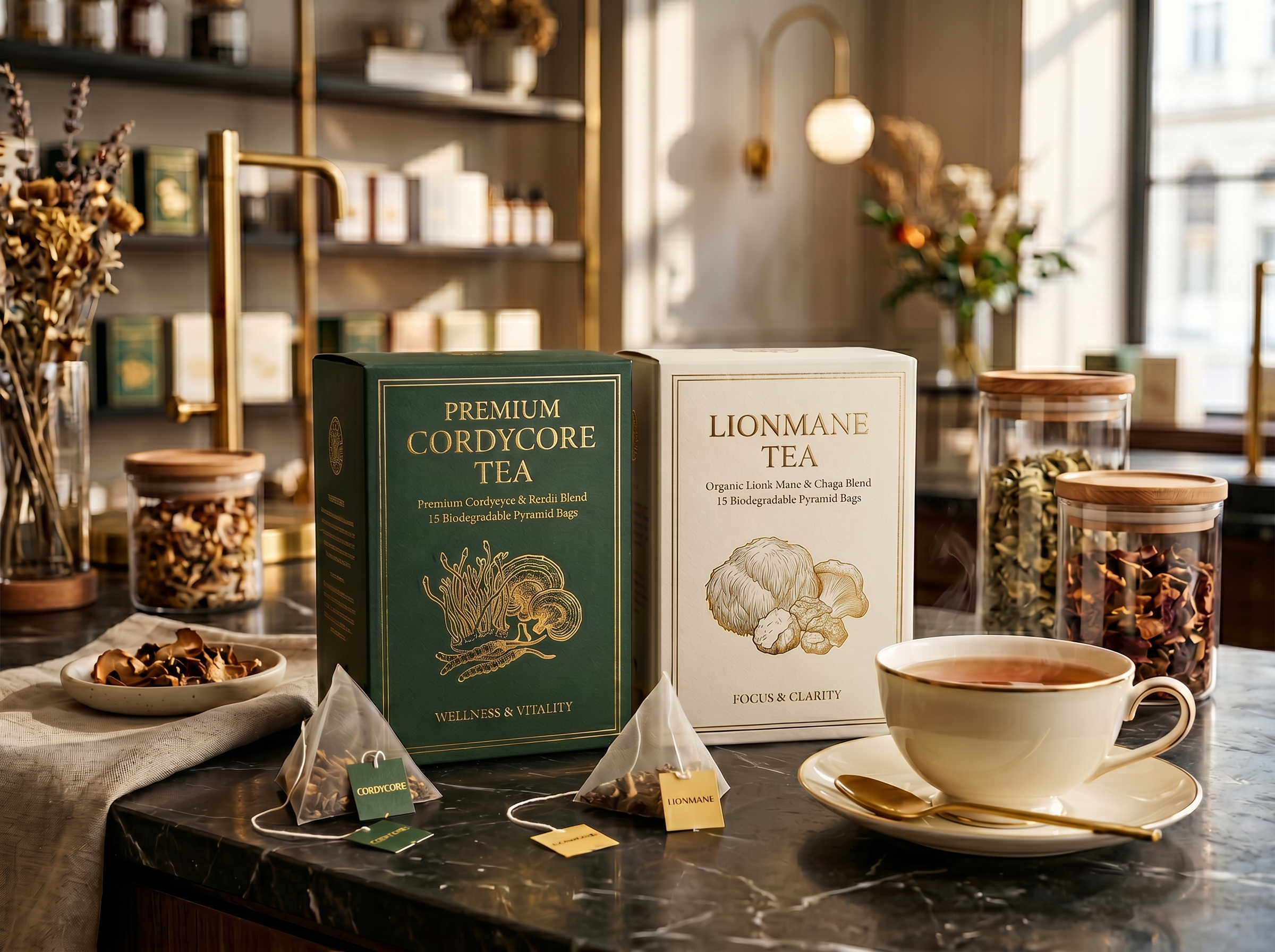 Premium lion's mane tea/Premium cordycep tea
