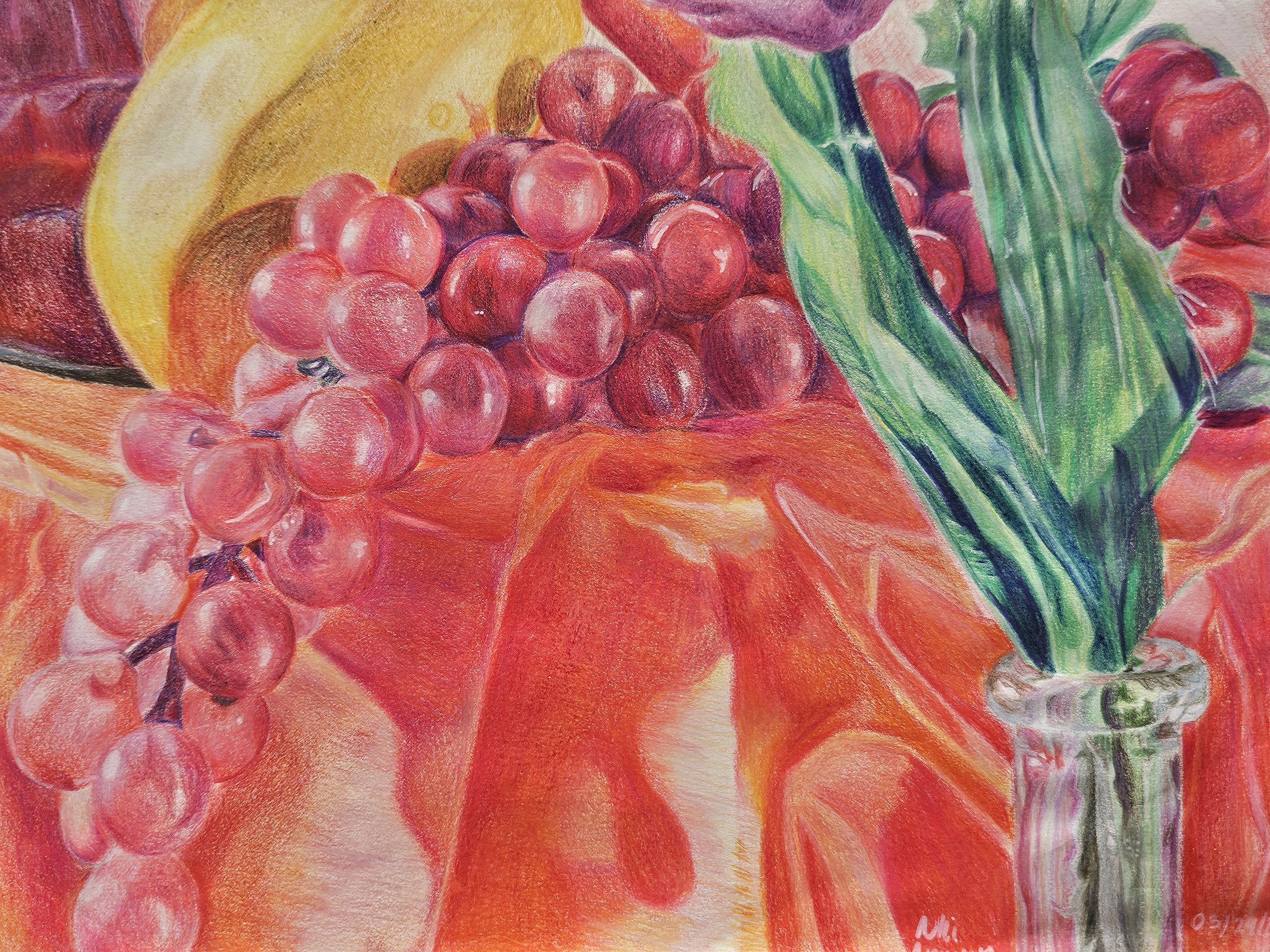 "Fruity Still-Life", Colored Pencil, 11"x14", 2023