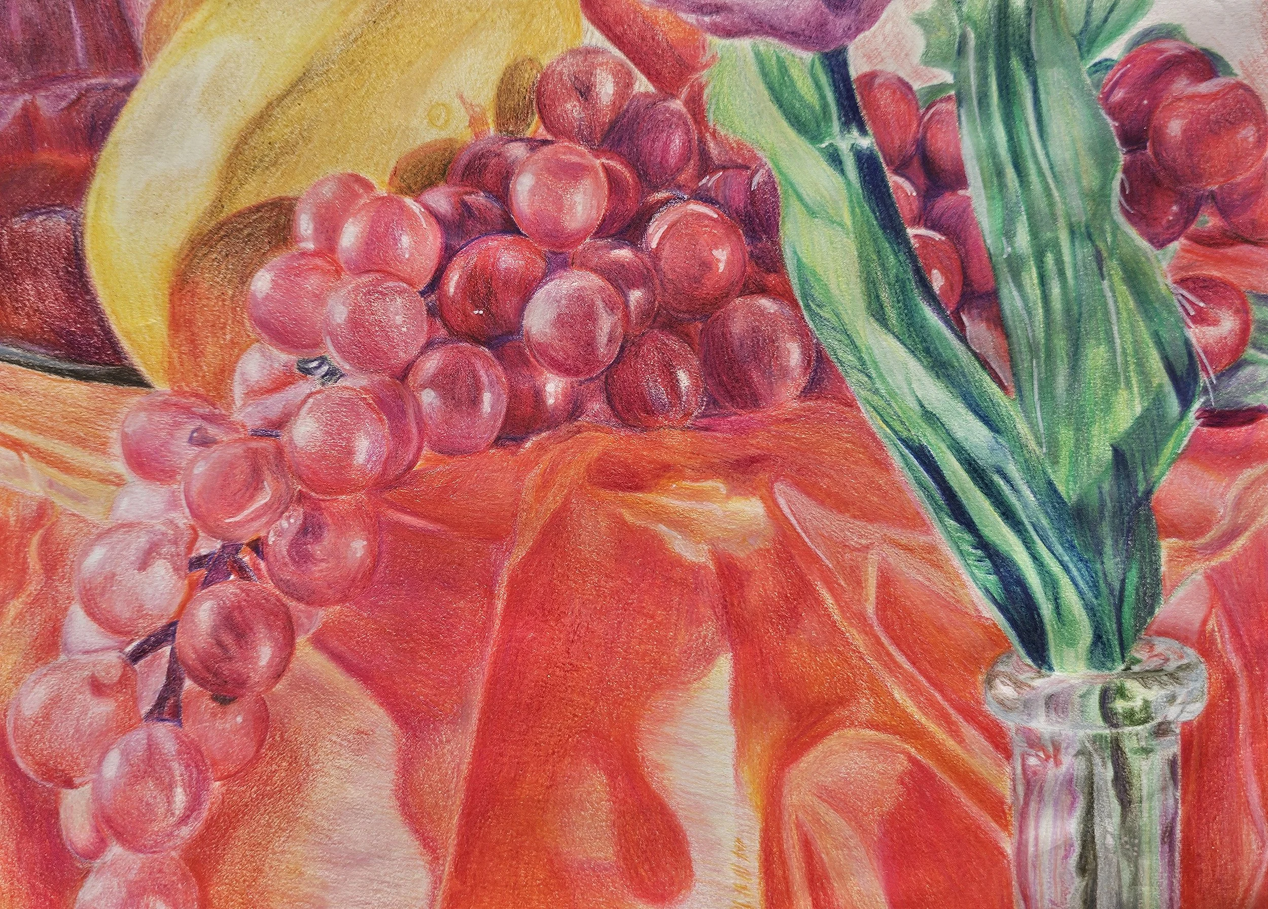 "Colorful Still Life", Colored Pencil, 9"x12"