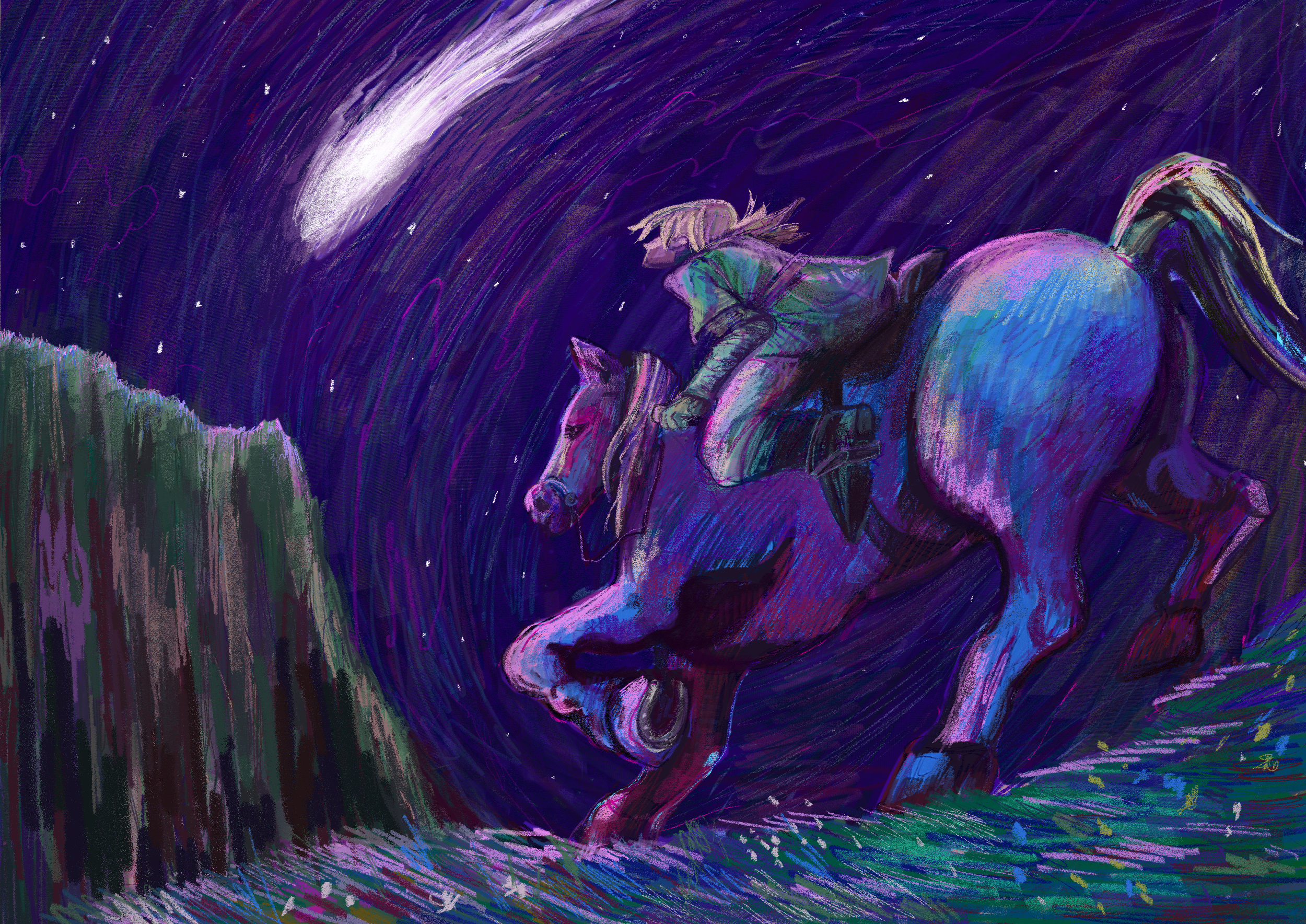 Link on Horseback - Downloadable high-res TIF file