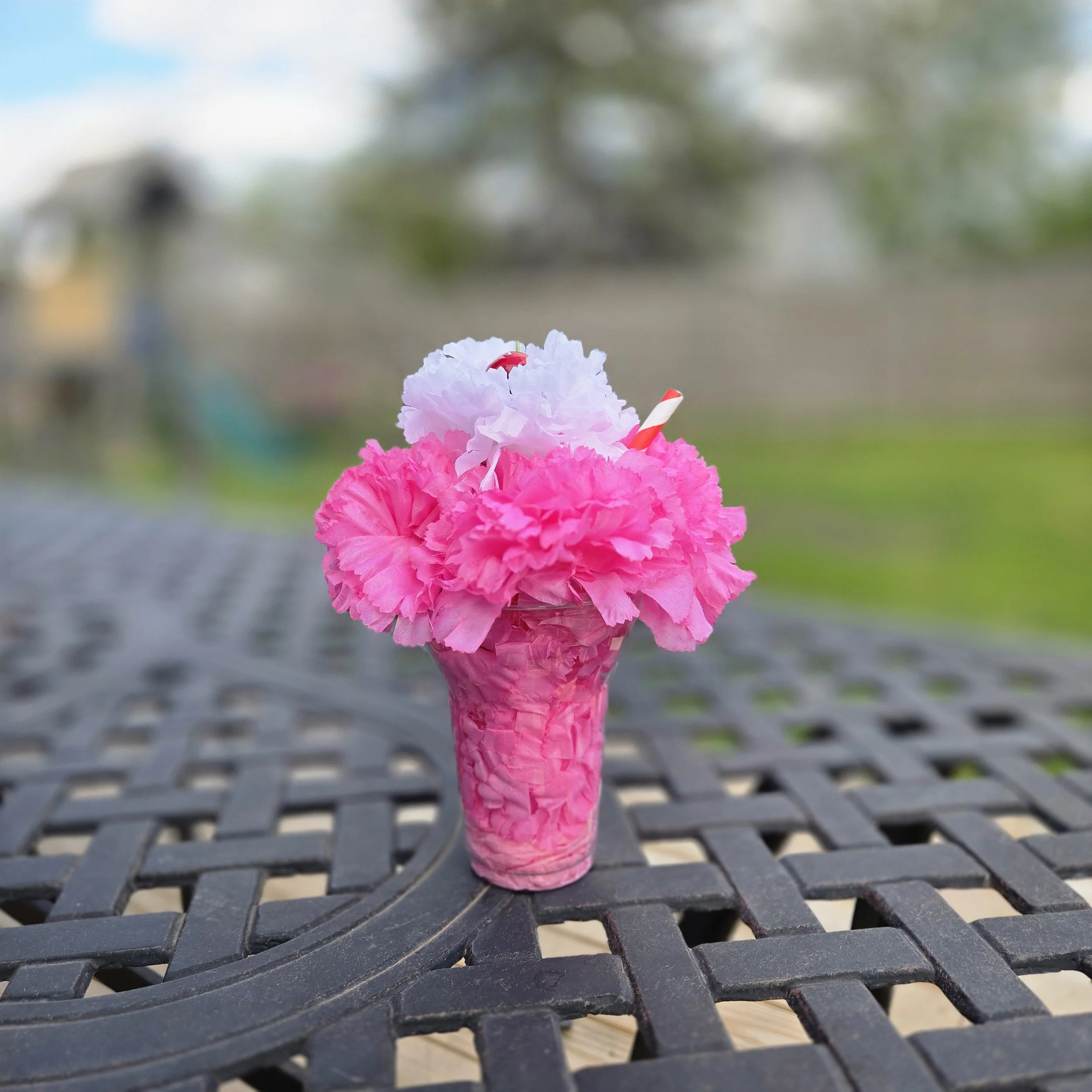 Whimsical Milkshake Floral Arrangement- Olivia
