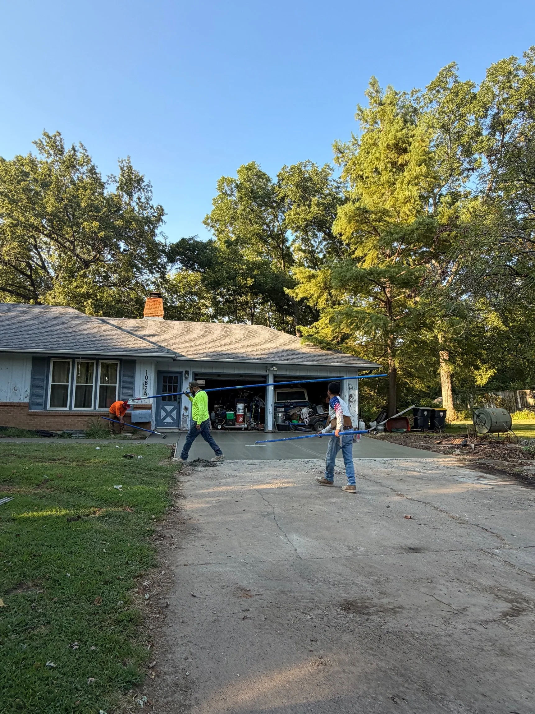 Pour — crew finishing