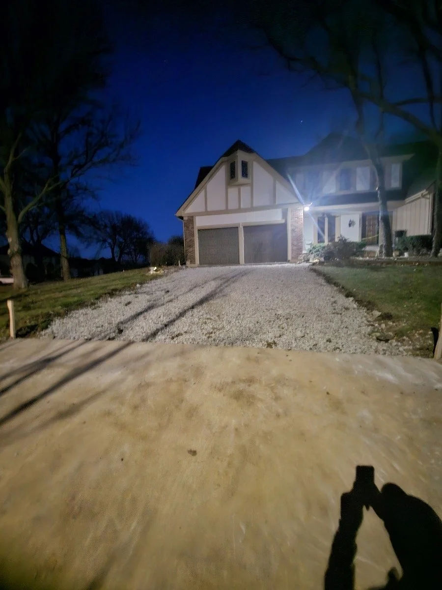 Prep — gravel base at night