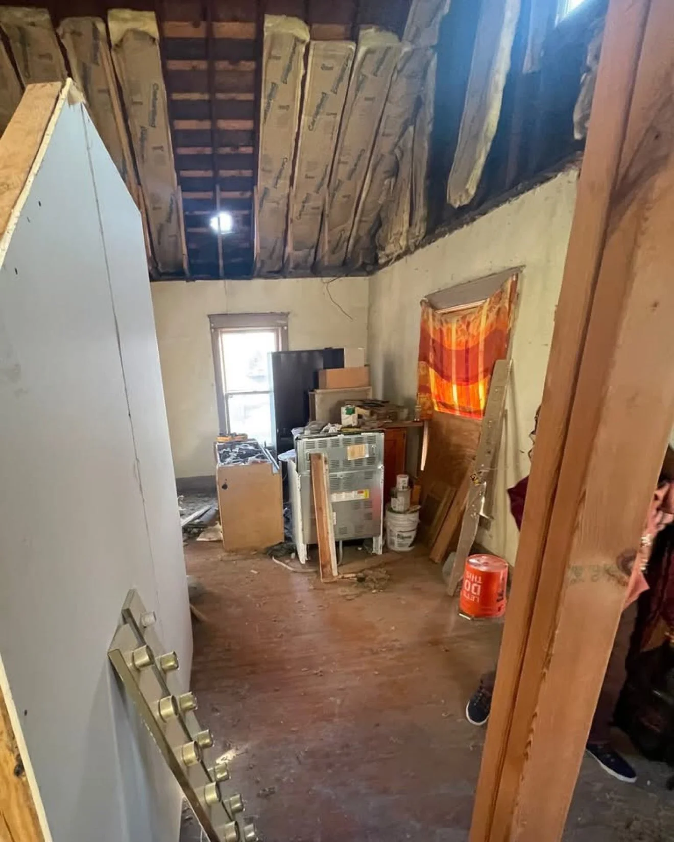 In progress — room taken down to the studs