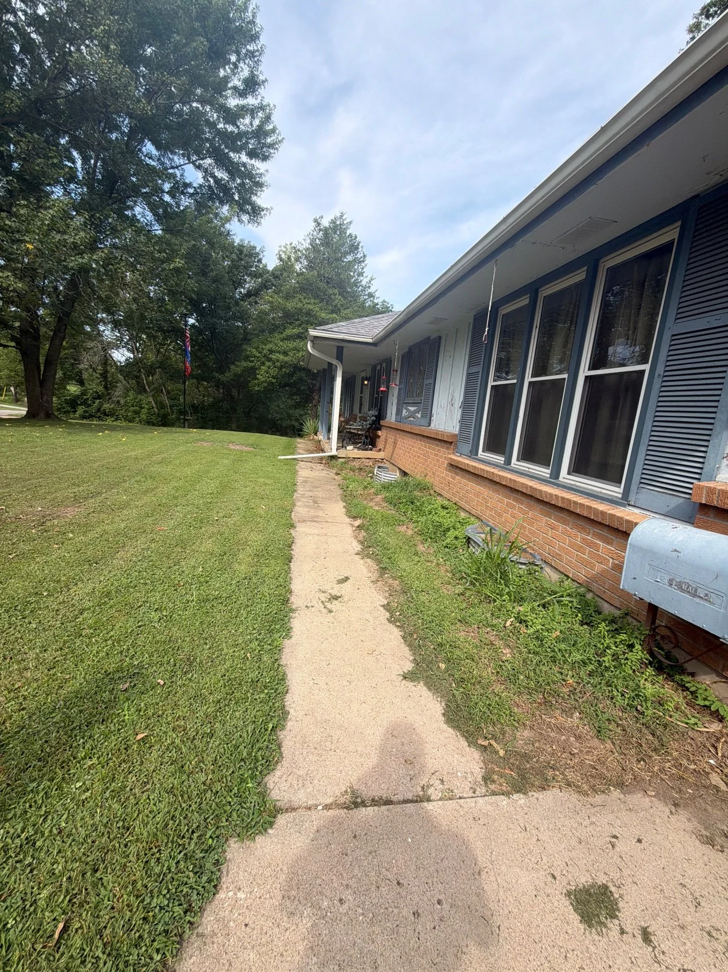 Before — cracked, settled walkway