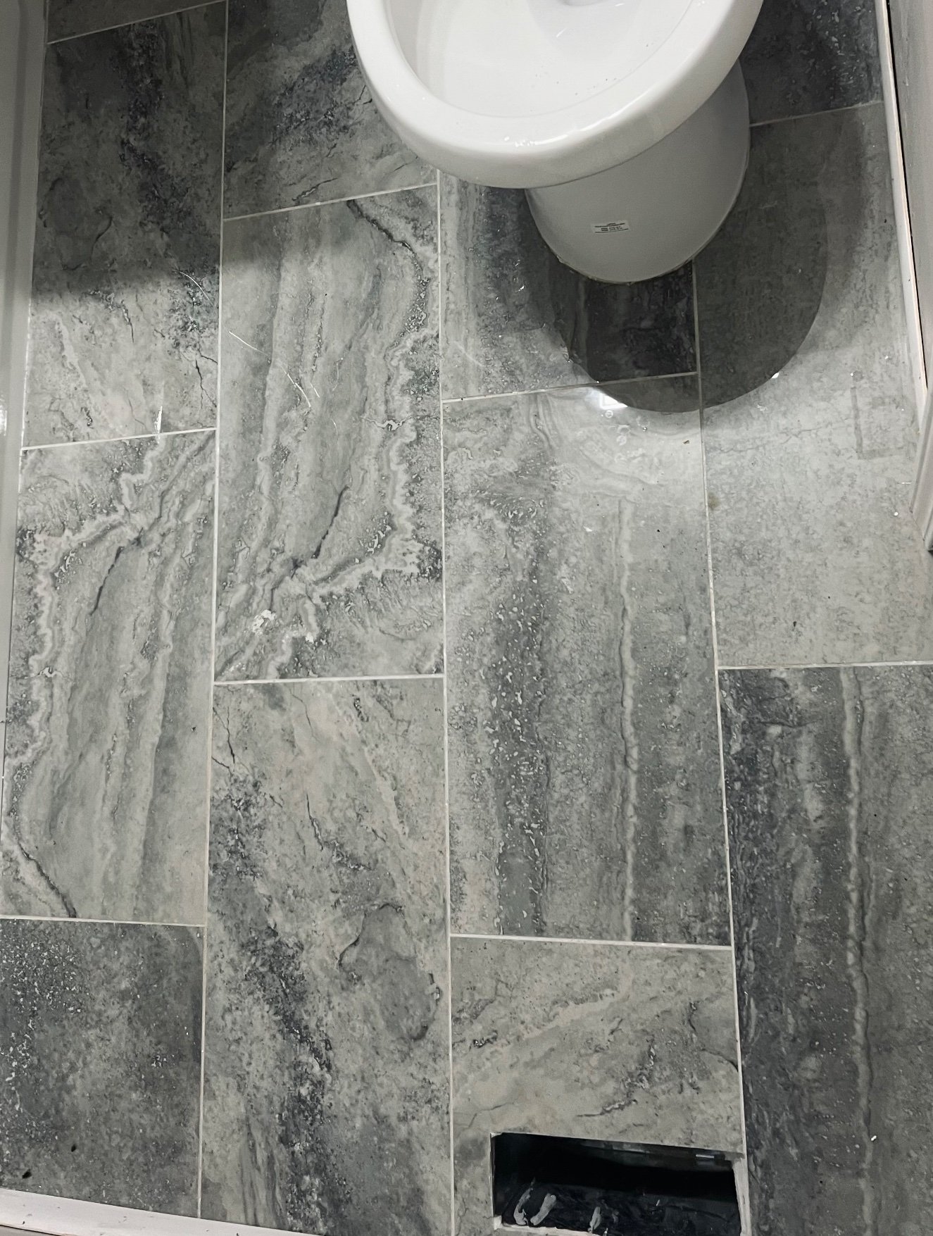 Tile floor going down