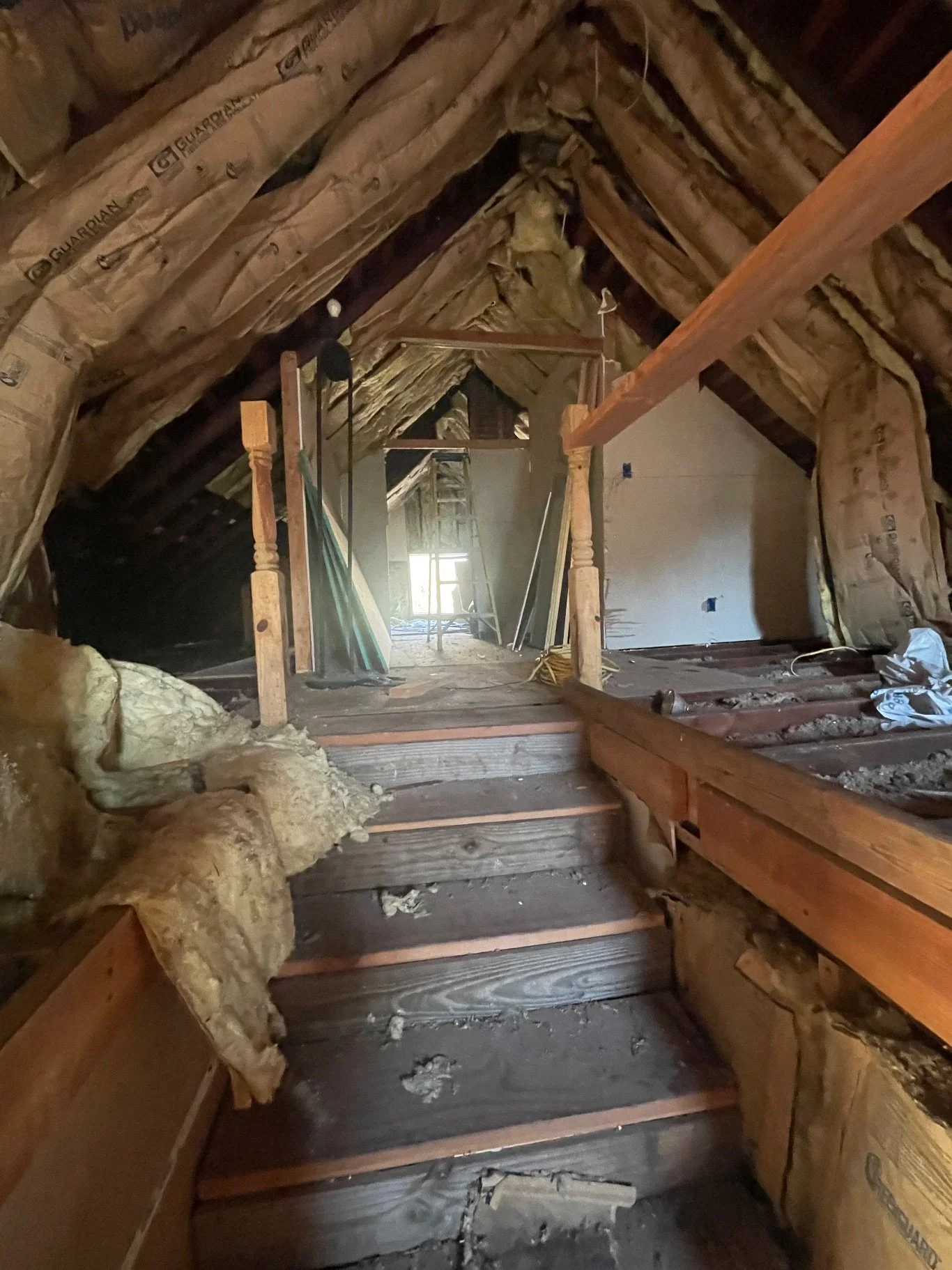 Attic — insulation going in