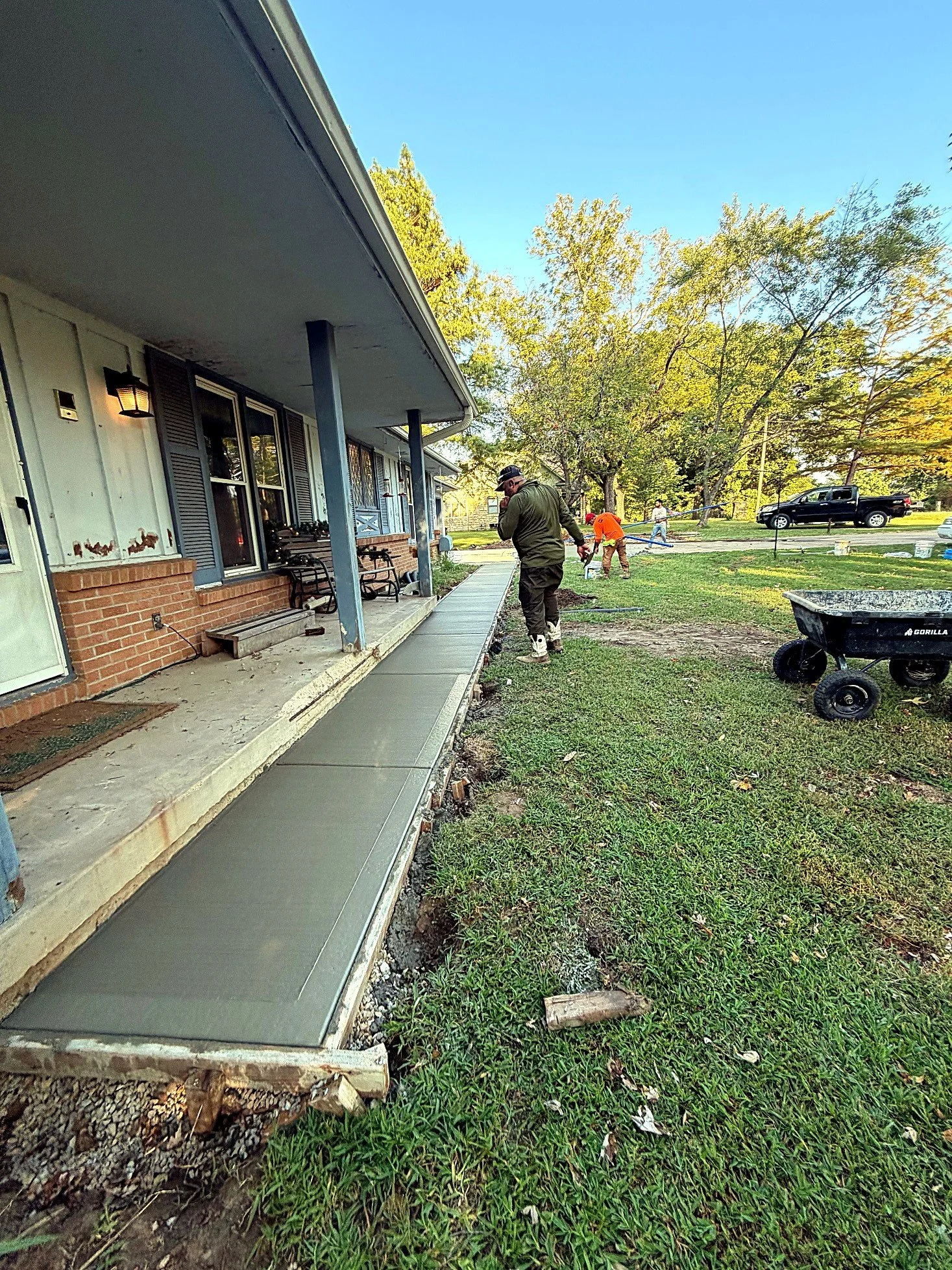 New walkway pour