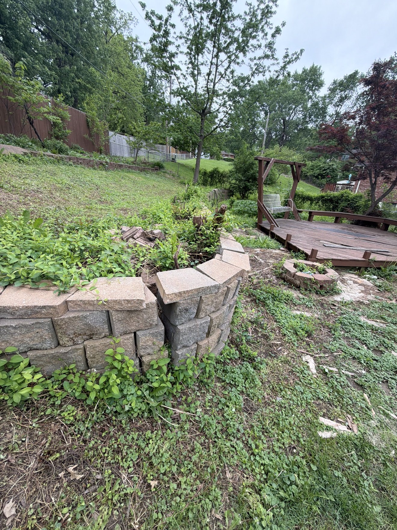 Before — the old wall