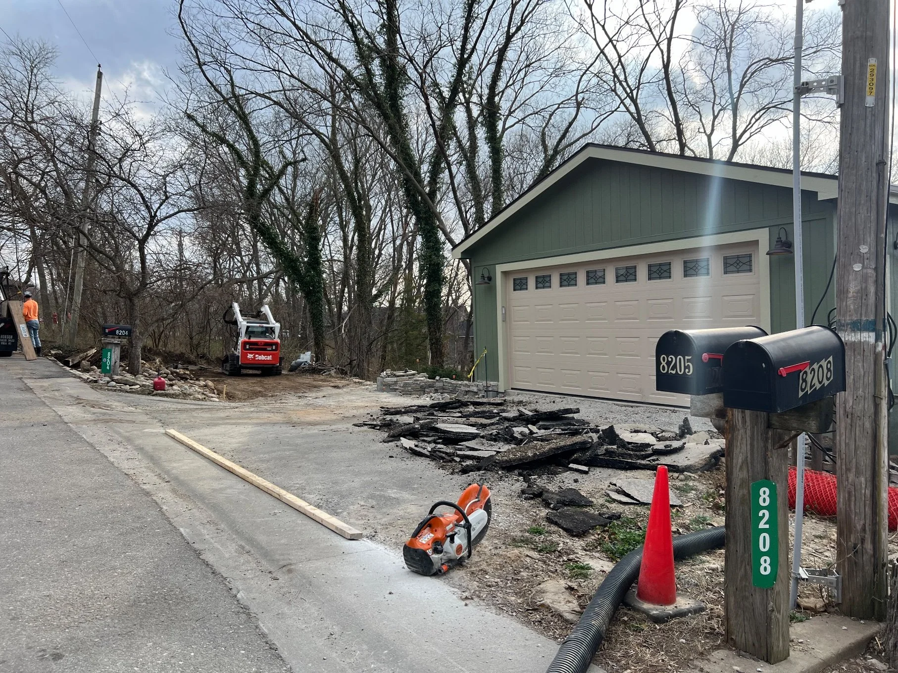 Street view — tear-out under way