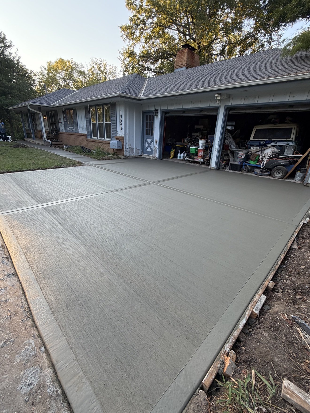 Finished — driveway, front view