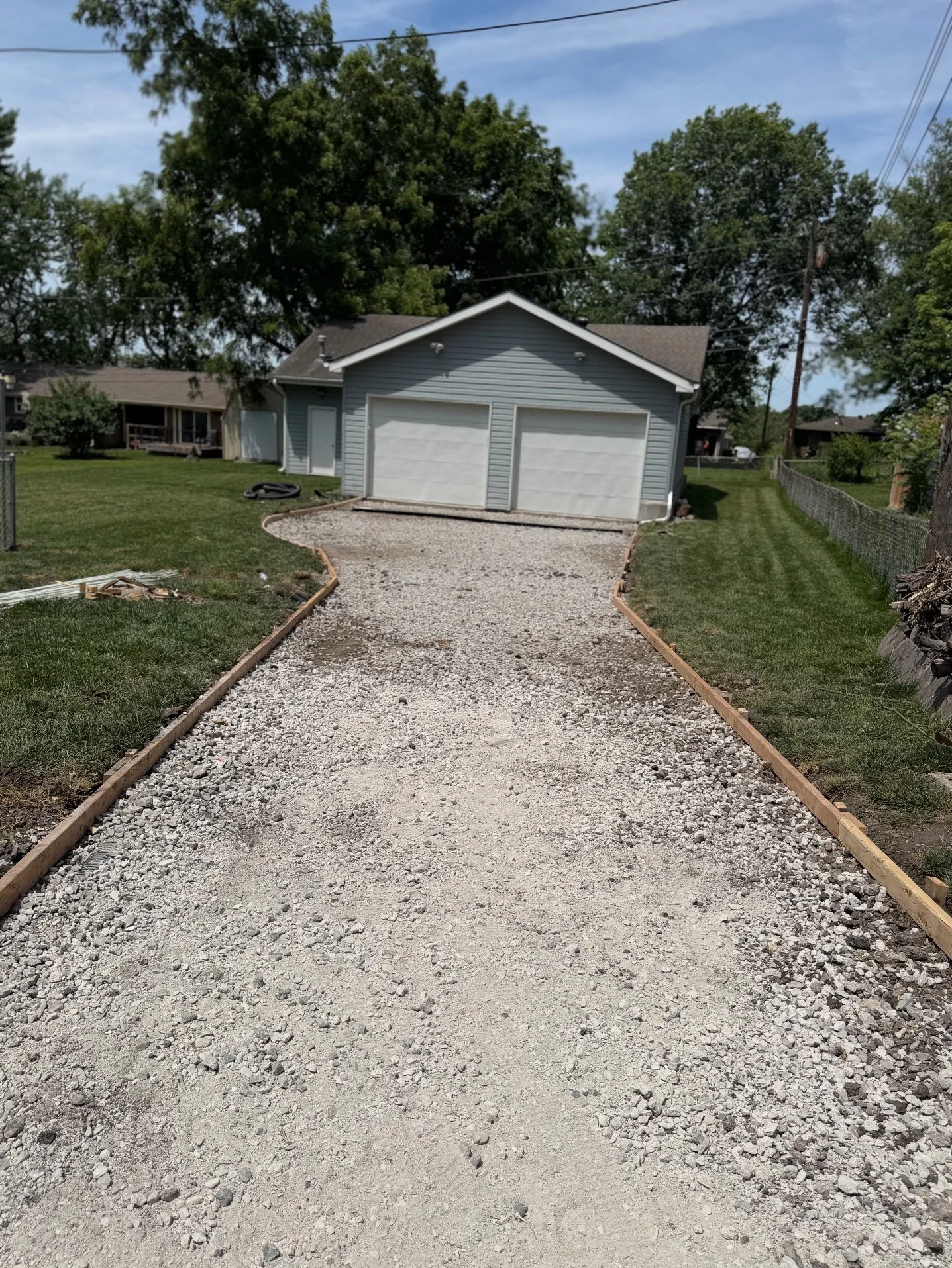 Prep — formed gravel base