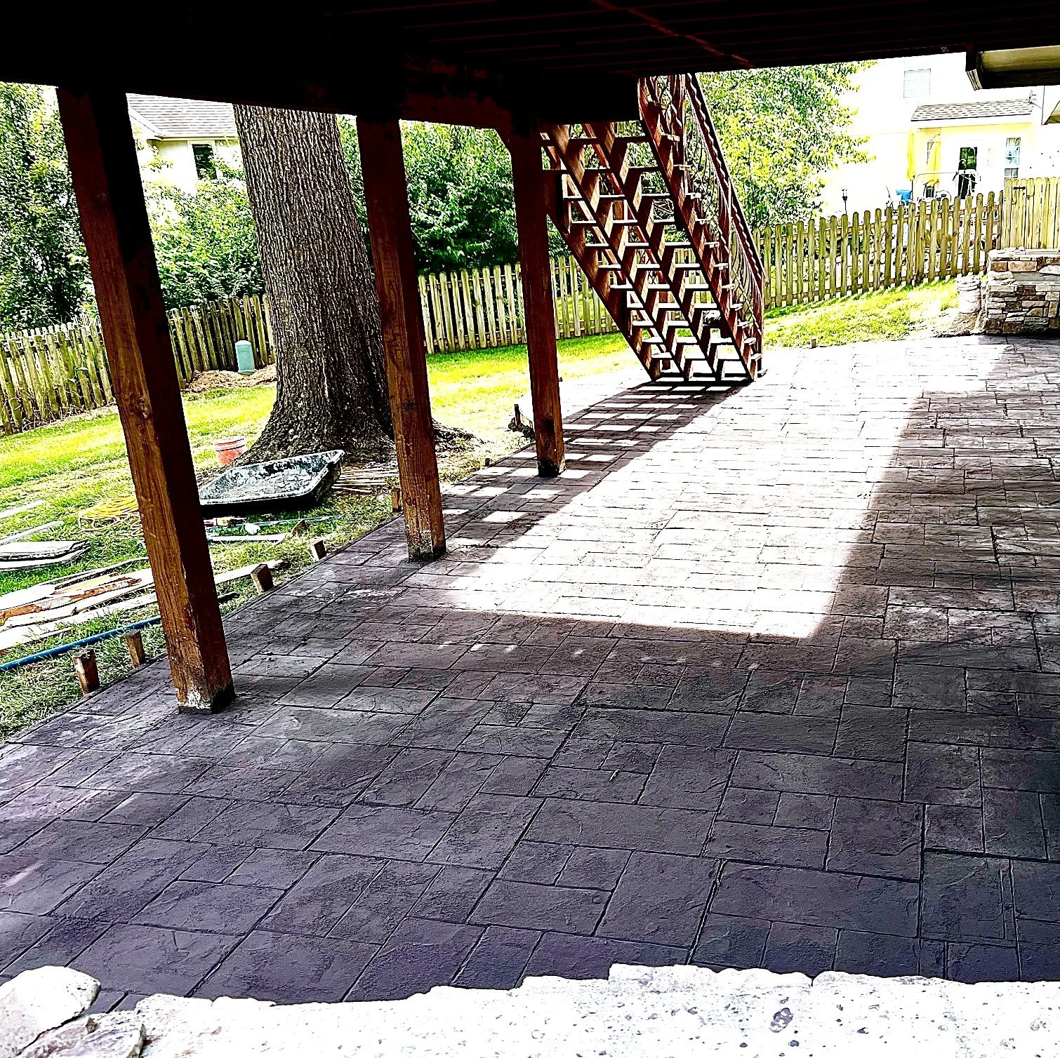 Finished — under the deck