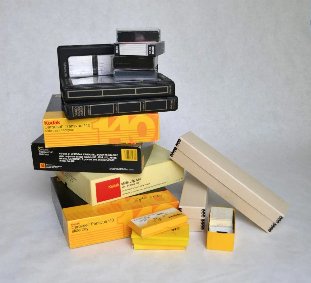 Before: 40-plus years of 35mm slides in slide carousels and 20 years of VHS-C video tapes.