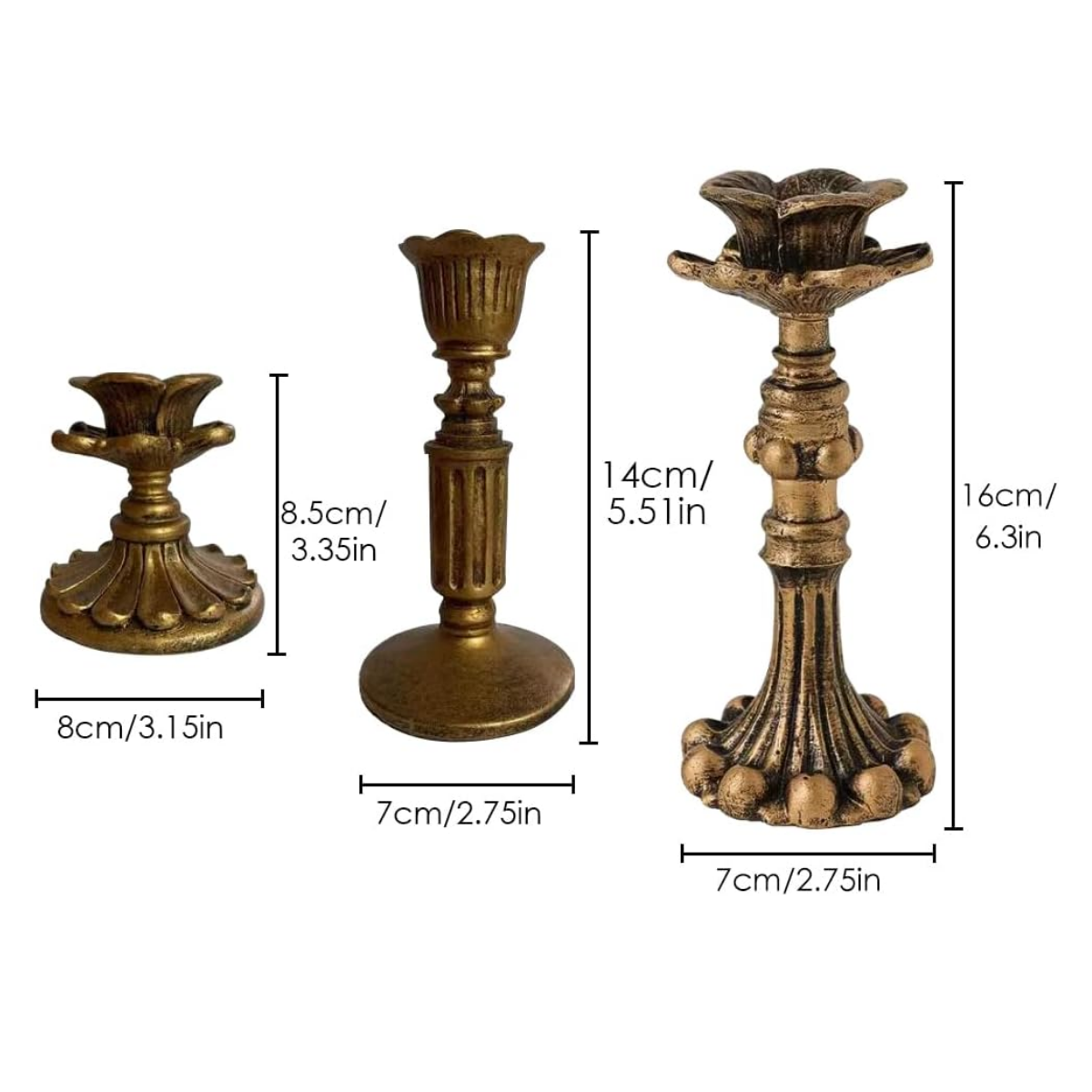 gold candlestick holder