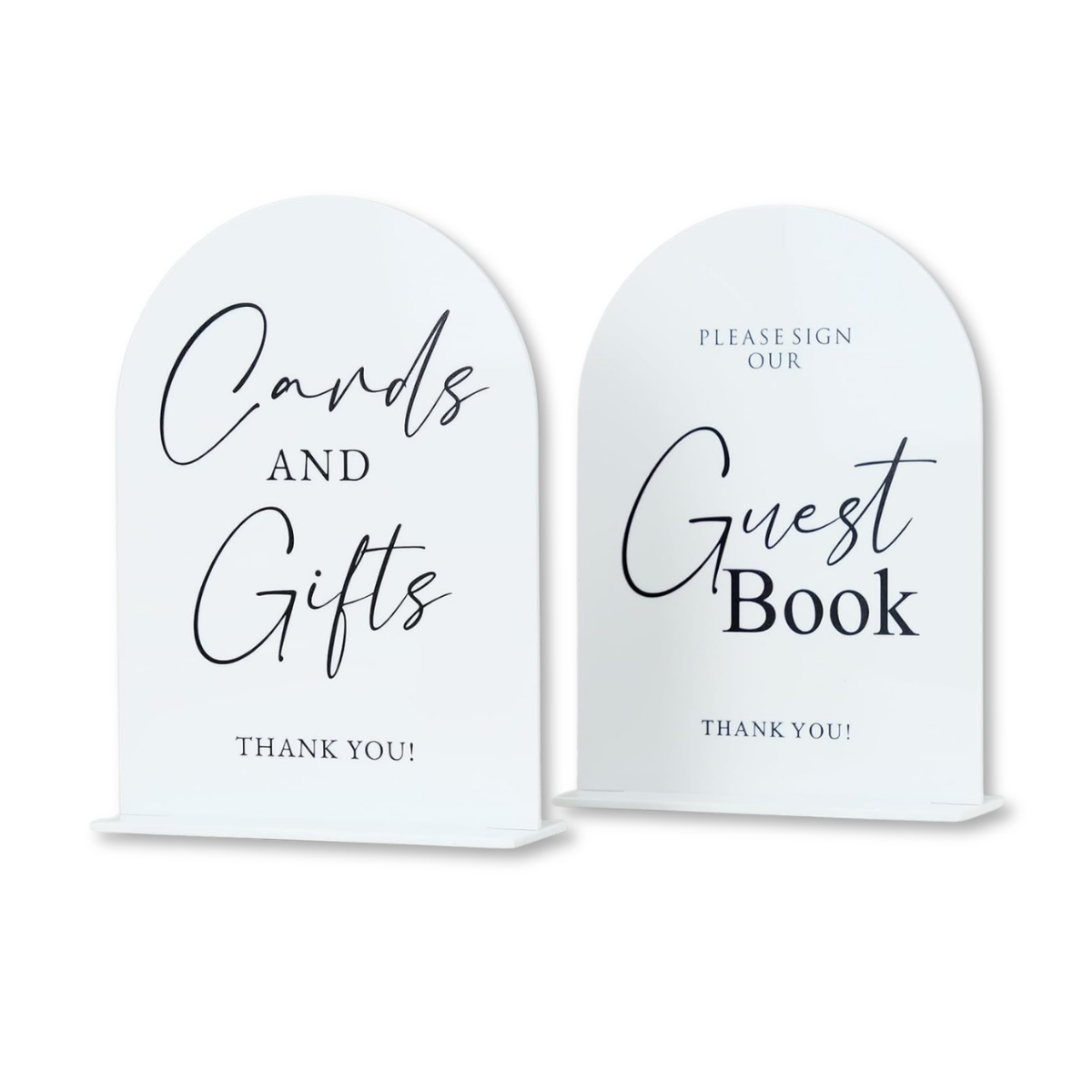 guest book card sign in white acrylic