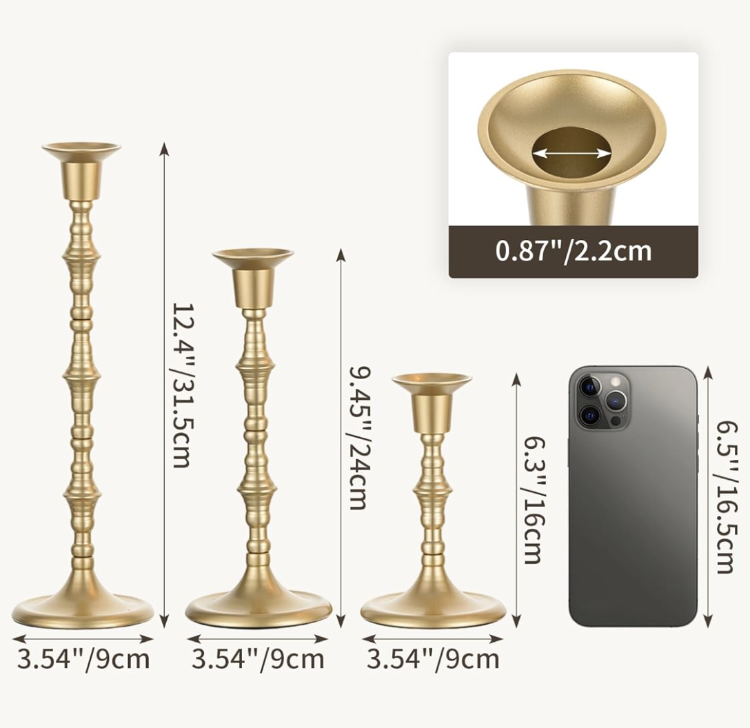 gold candlestick holder
