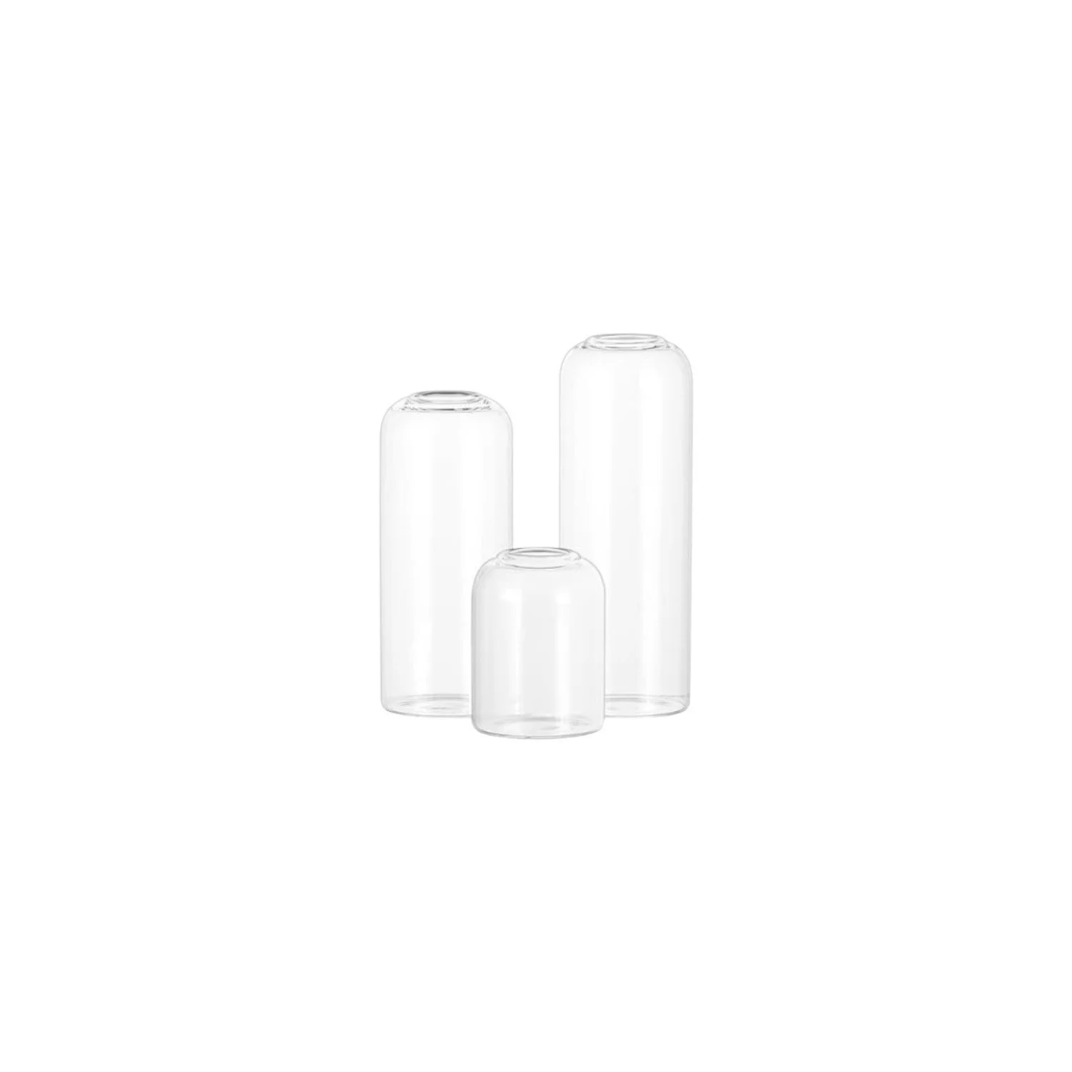 Clear Glass Bud Vases (Set of 3)